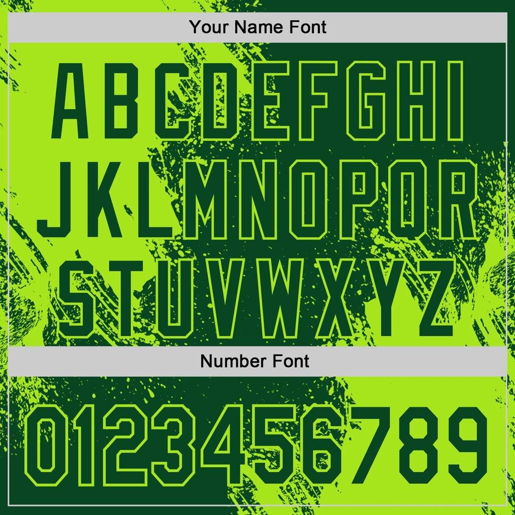Custom Green-Neon Green Abstract Brush Stroke Authentic Baseball Jersey