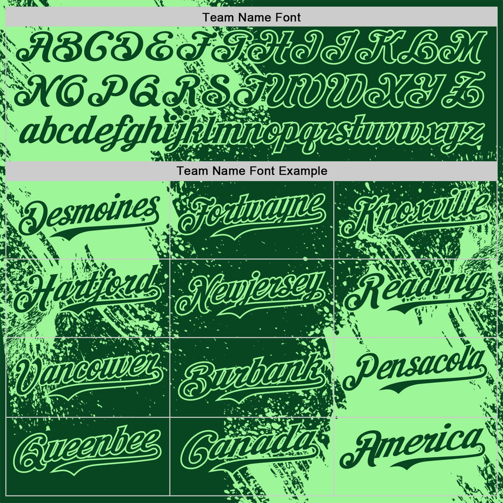 Custom Green-Pea Green Abstract Brush Stroke Authentic Baseball Jersey
