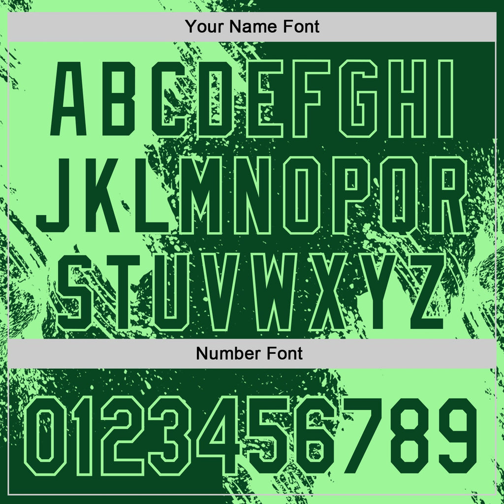 Custom Green-Pea Green Abstract Brush Stroke Authentic Baseball Jersey