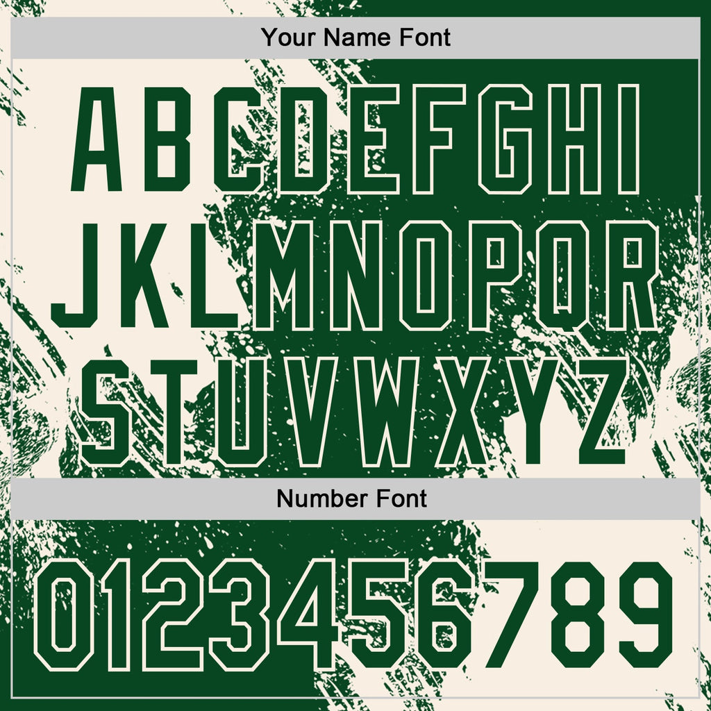 Custom Green-Cream Abstract Brush Stroke Authentic Baseball Jersey