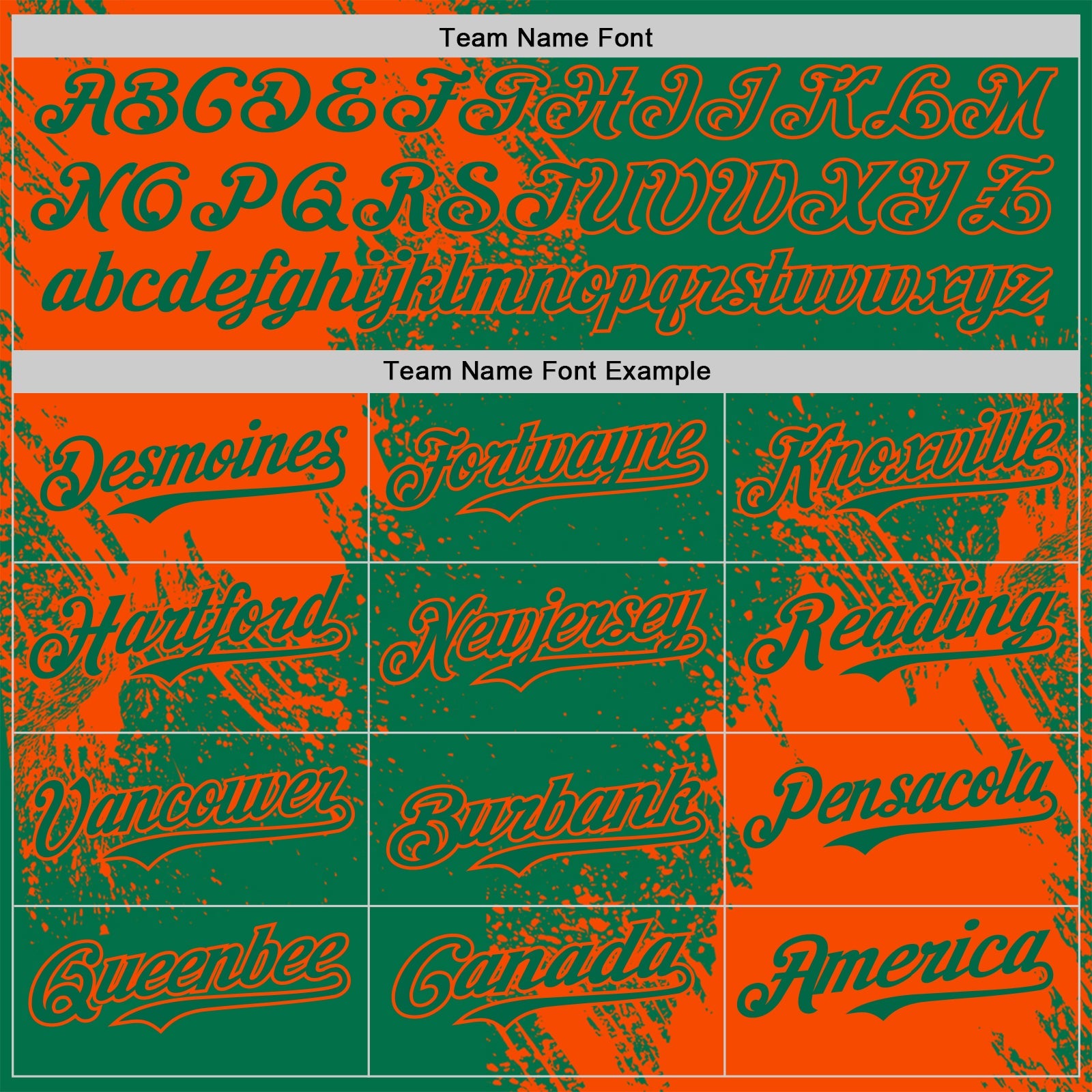 Custom Kelly Green-Orange Abstract Brush Stroke Authentic Baseball Jersey