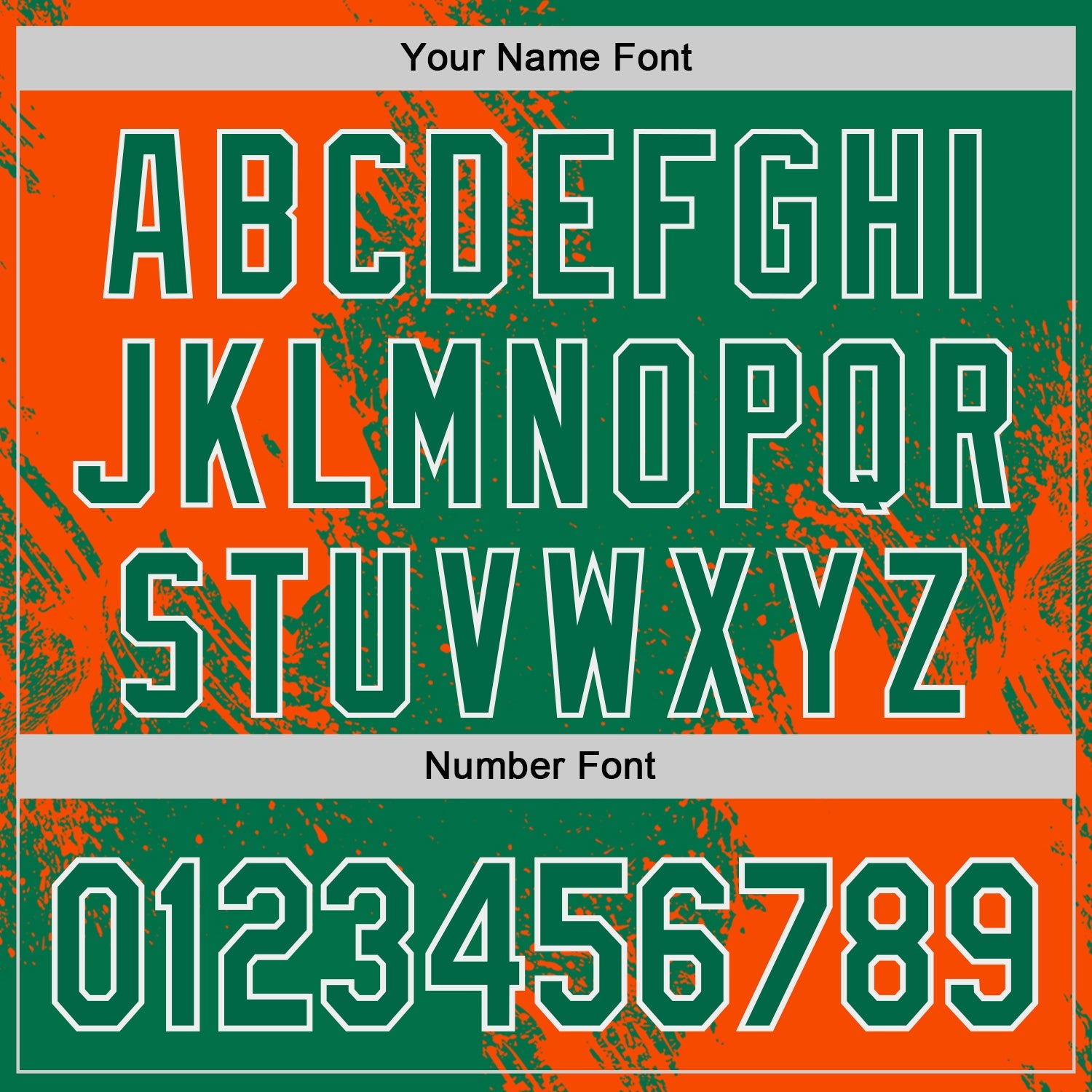 Custom Kelly Green Orange-White Abstract Brush Stroke Authentic Baseball Jersey