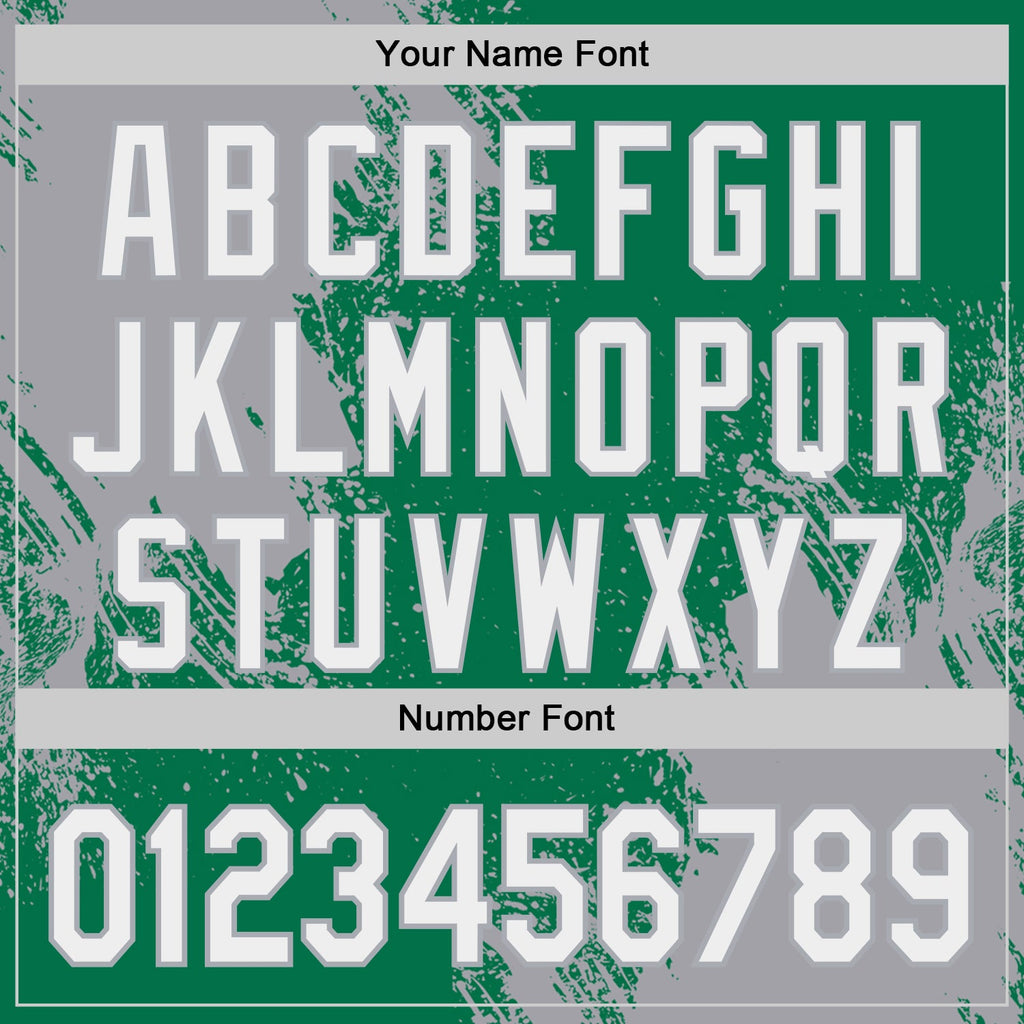 Custom Kelly Green White-Gray Abstract Brush Stroke Authentic Baseball Jersey