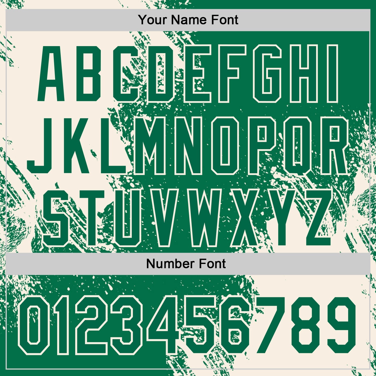 Custom Kelly Green-Cream Abstract Brush Stroke Authentic Baseball Jersey