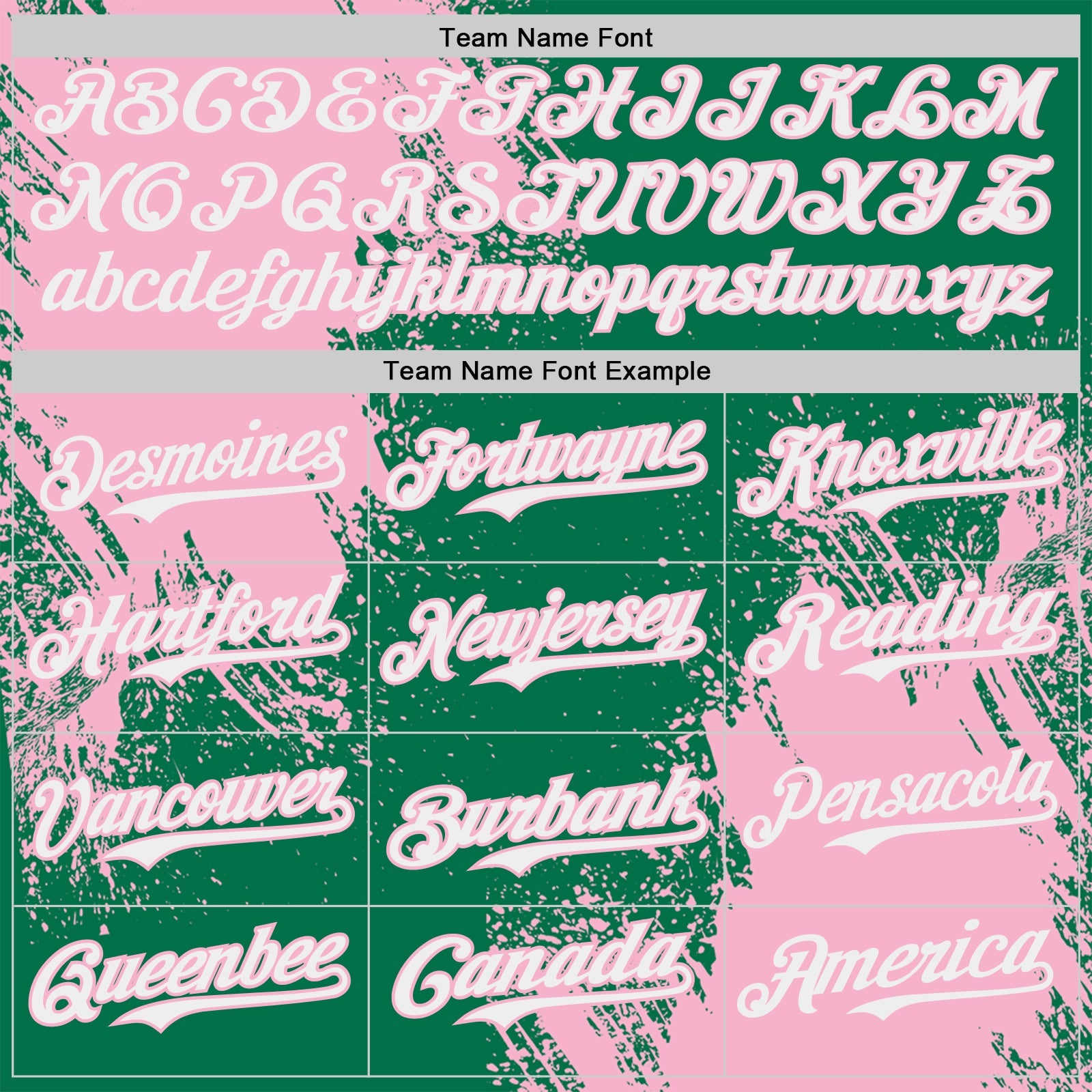 Custom Kelly Green White-Light Pink Abstract Brush Stroke Authentic Baseball Jersey