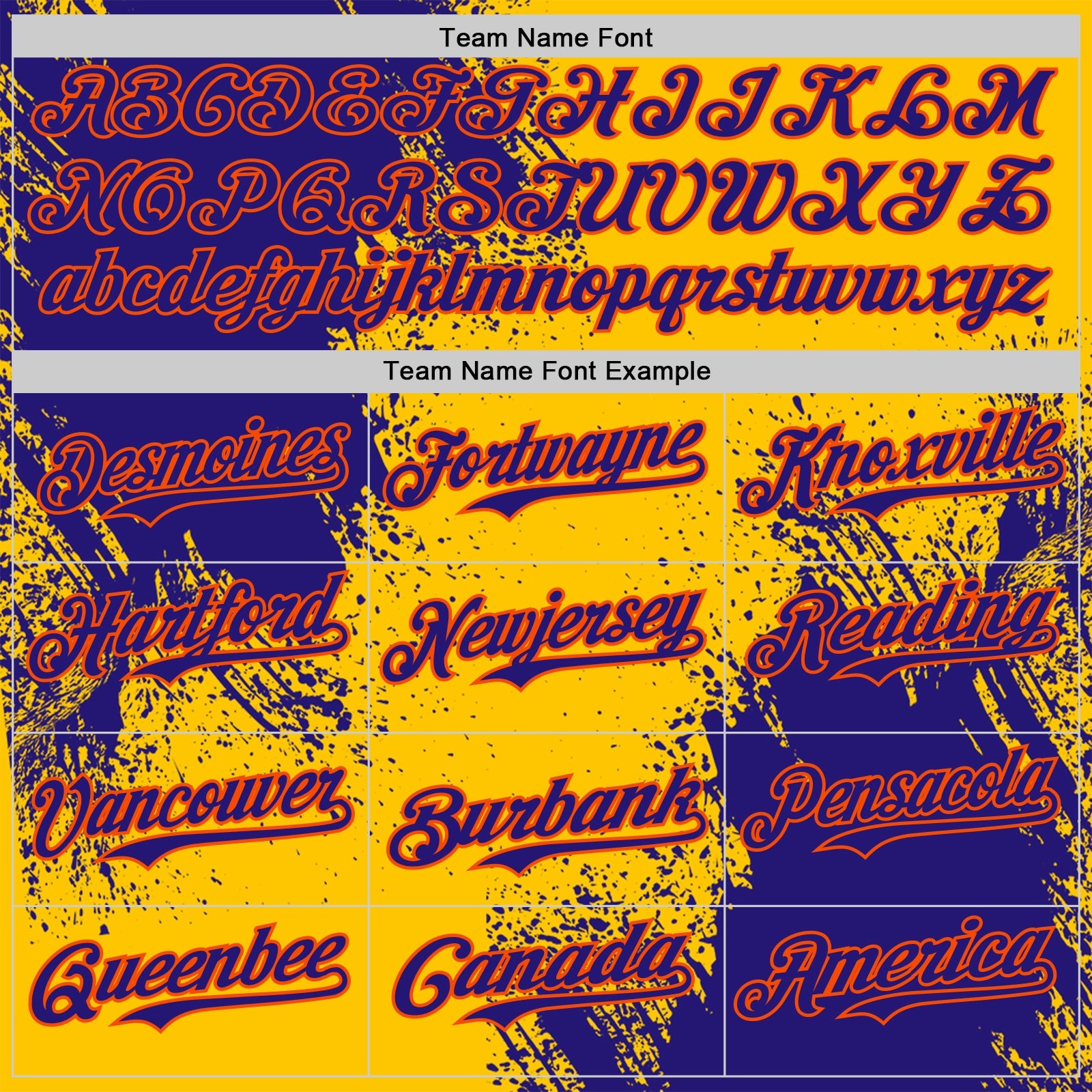 Custom Yellow Dark Purple-Orange Abstract Brush Stroke Authentic Baseball Jersey