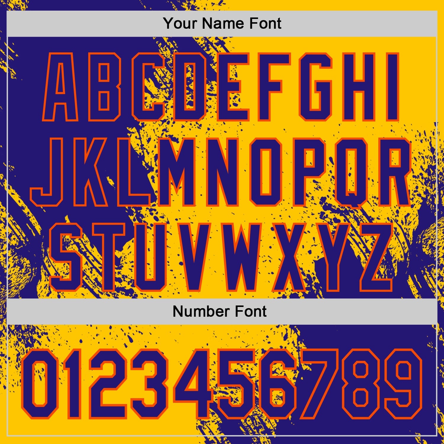 Custom Yellow Dark Purple-Orange Abstract Brush Stroke Authentic Baseball Jersey