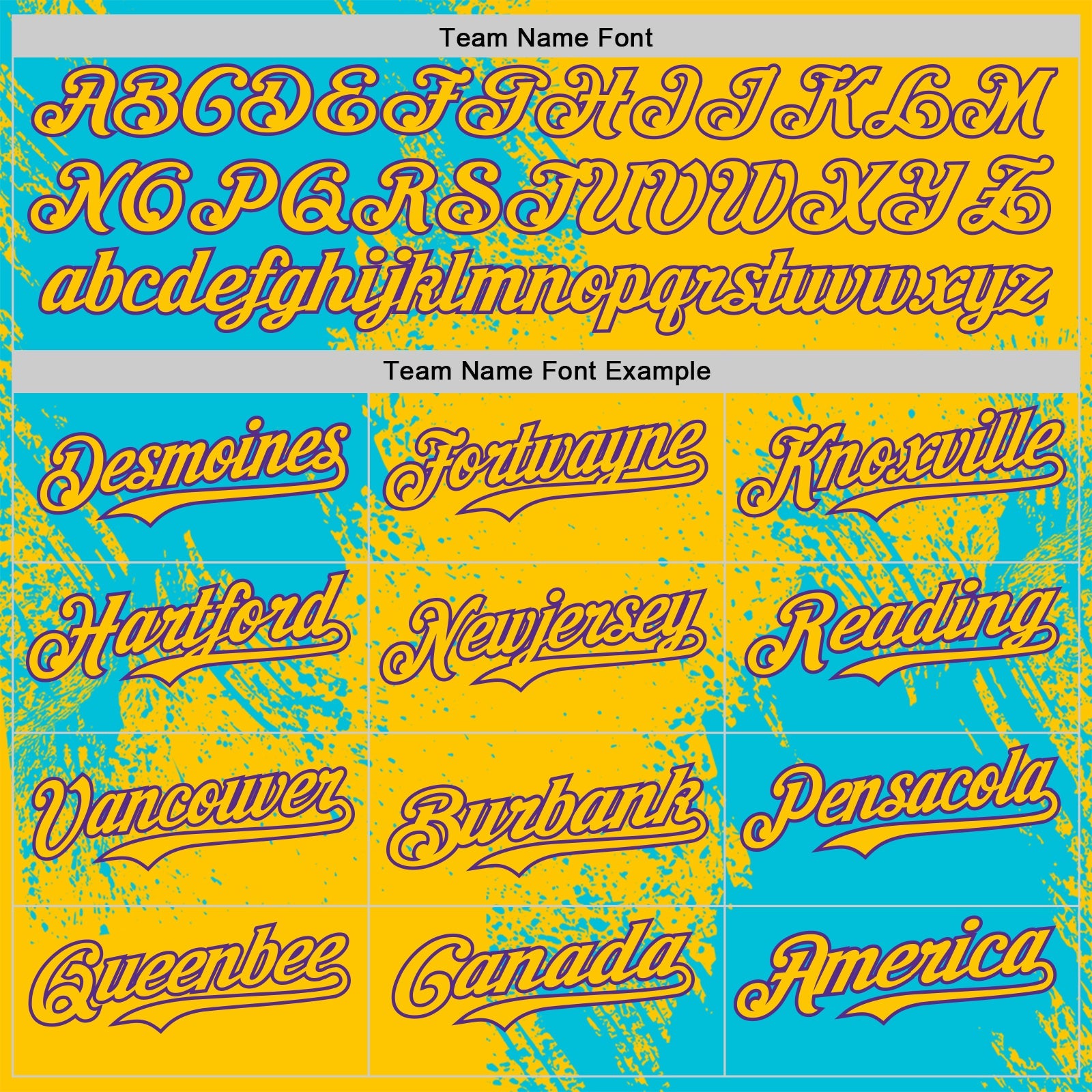 Custom Yellow Lakes Blue-Purple Abstract Brush Stroke Authentic Baseball Jersey