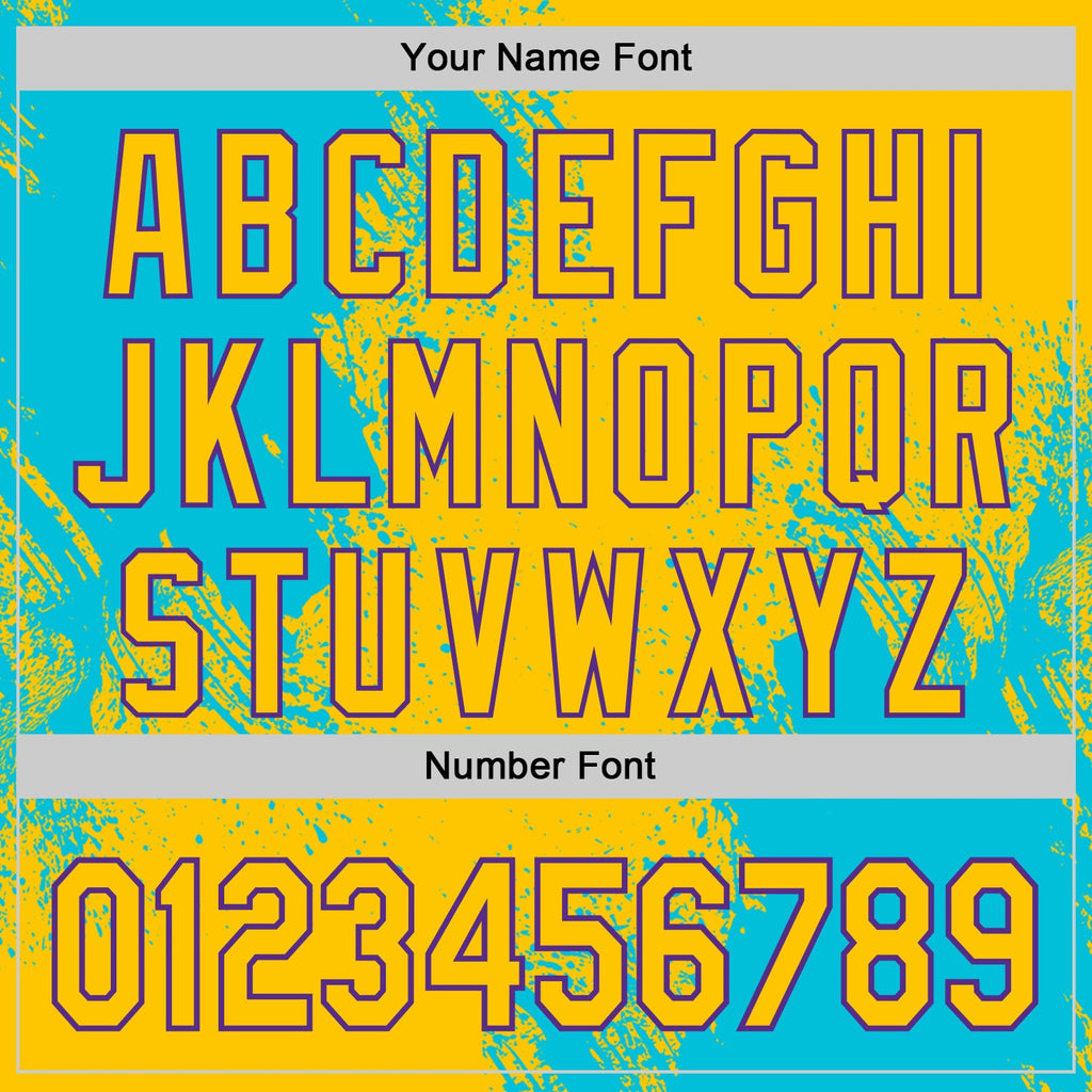 Custom Yellow Lakes Blue-Purple Abstract Brush Stroke Authentic Baseball Jersey