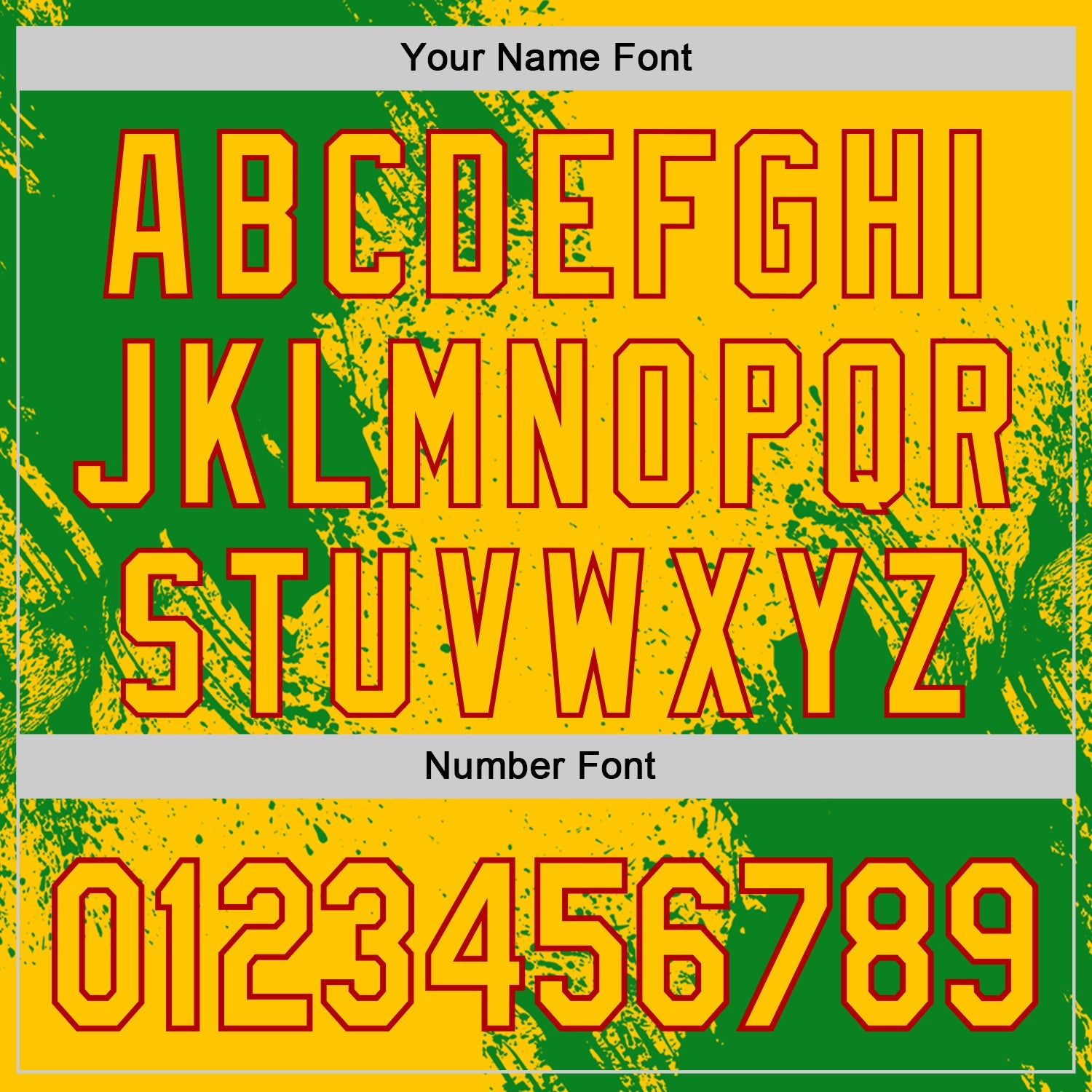 Custom Yellow Grass Green-Red Abstract Brush Stroke Authentic Baseball Jersey