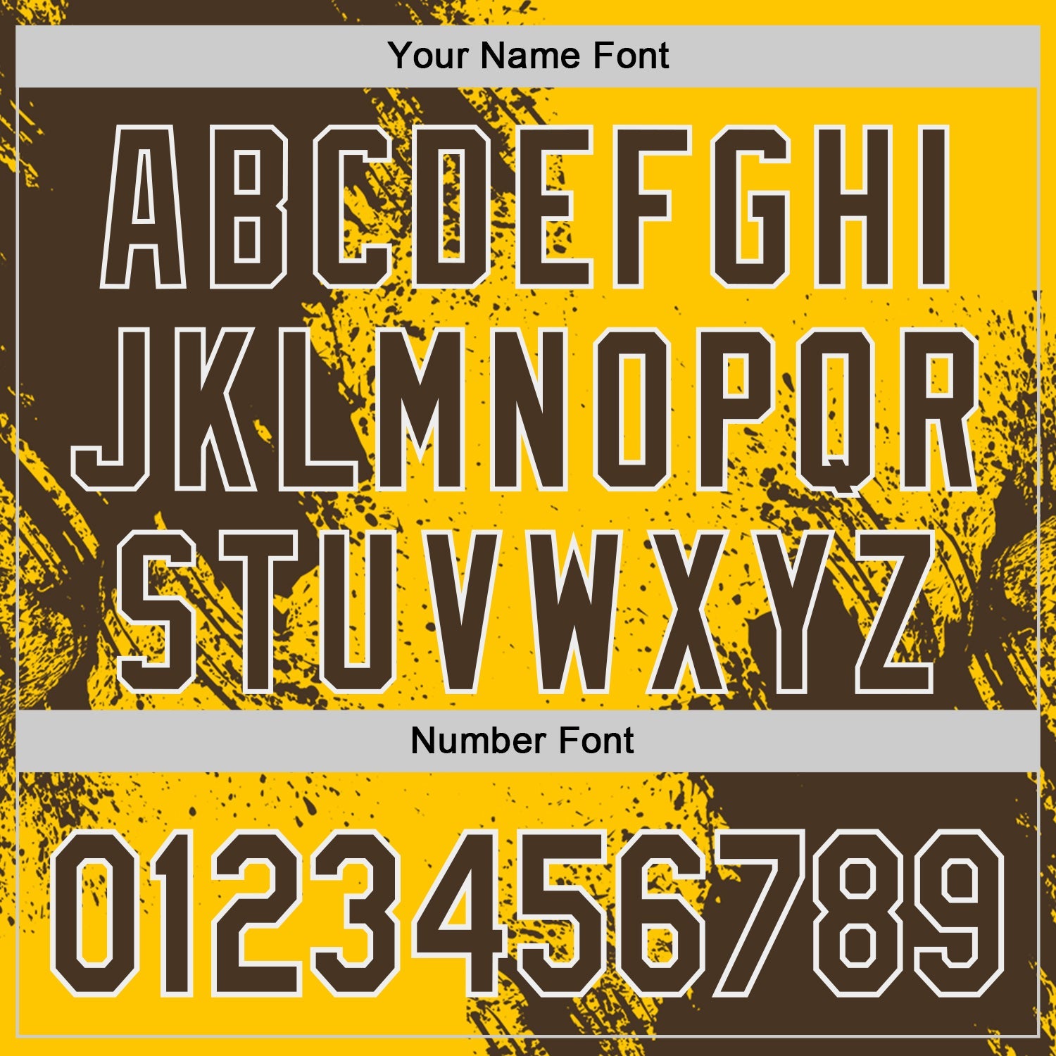 Custom Yellow Brown-White Abstract Brush Stroke Authentic Baseball Jersey