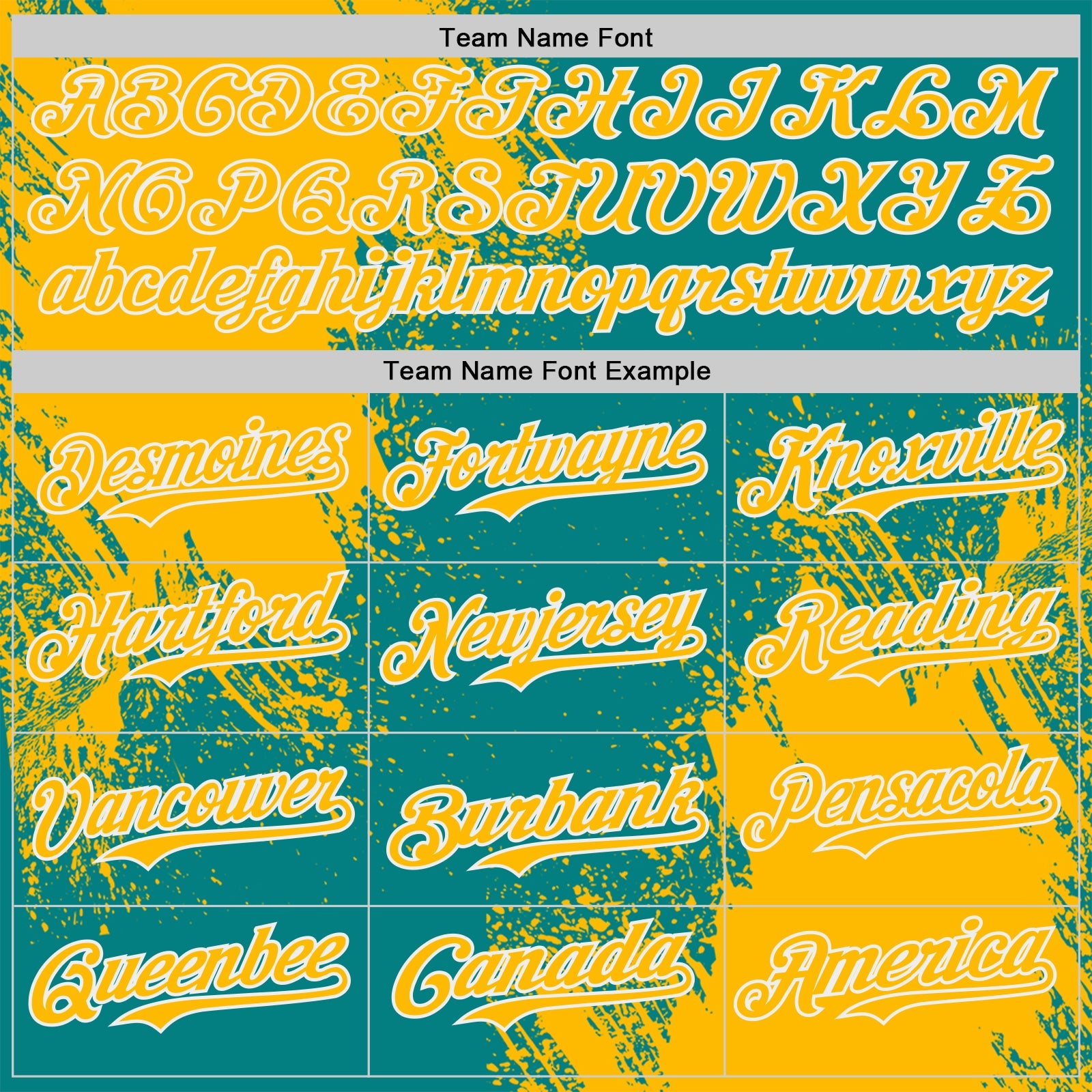 Custom Teal Gold-White Abstract Brush Stroke Authentic Baseball Jersey