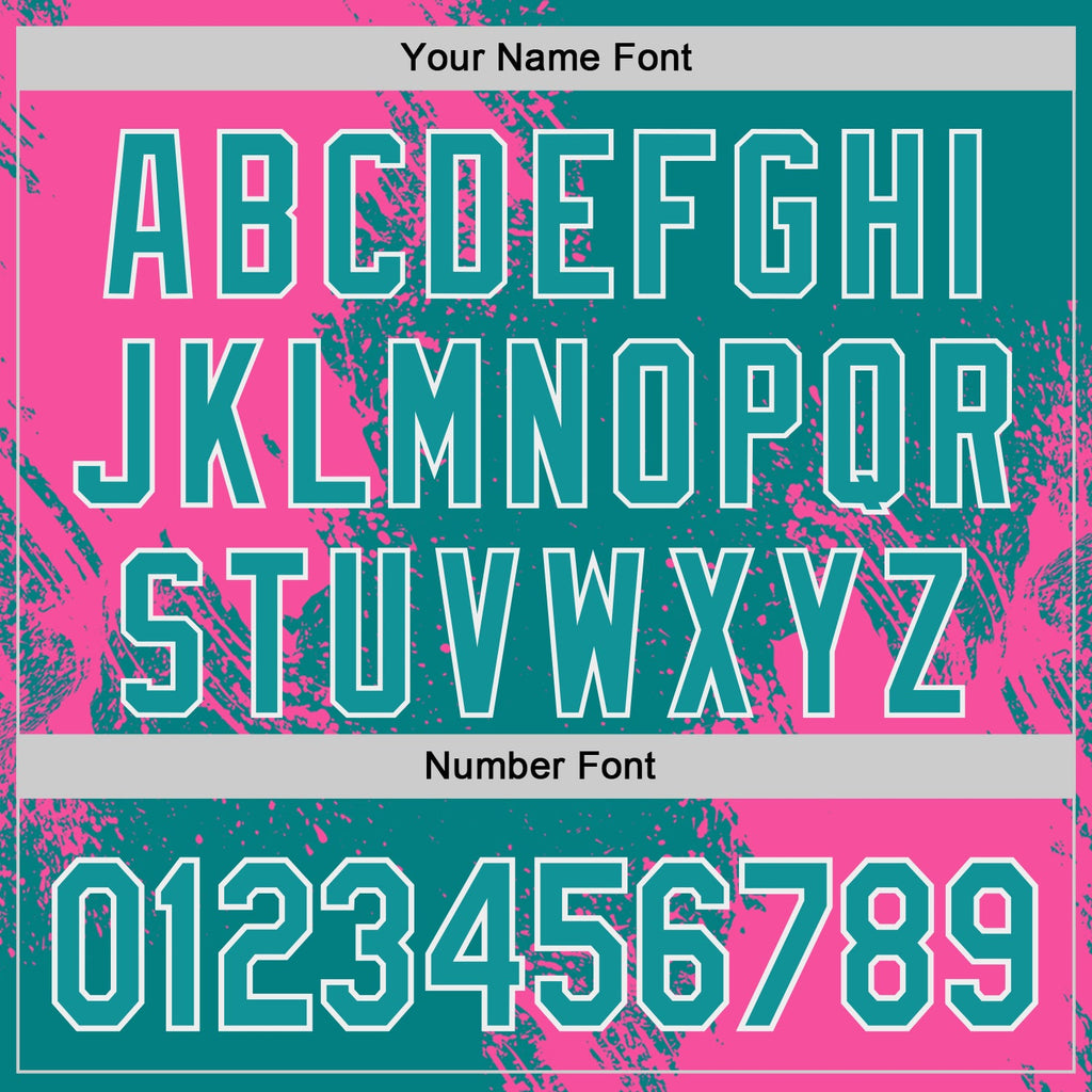 Custom Teal Pink-White Abstract Brush Stroke Authentic Baseball Jersey