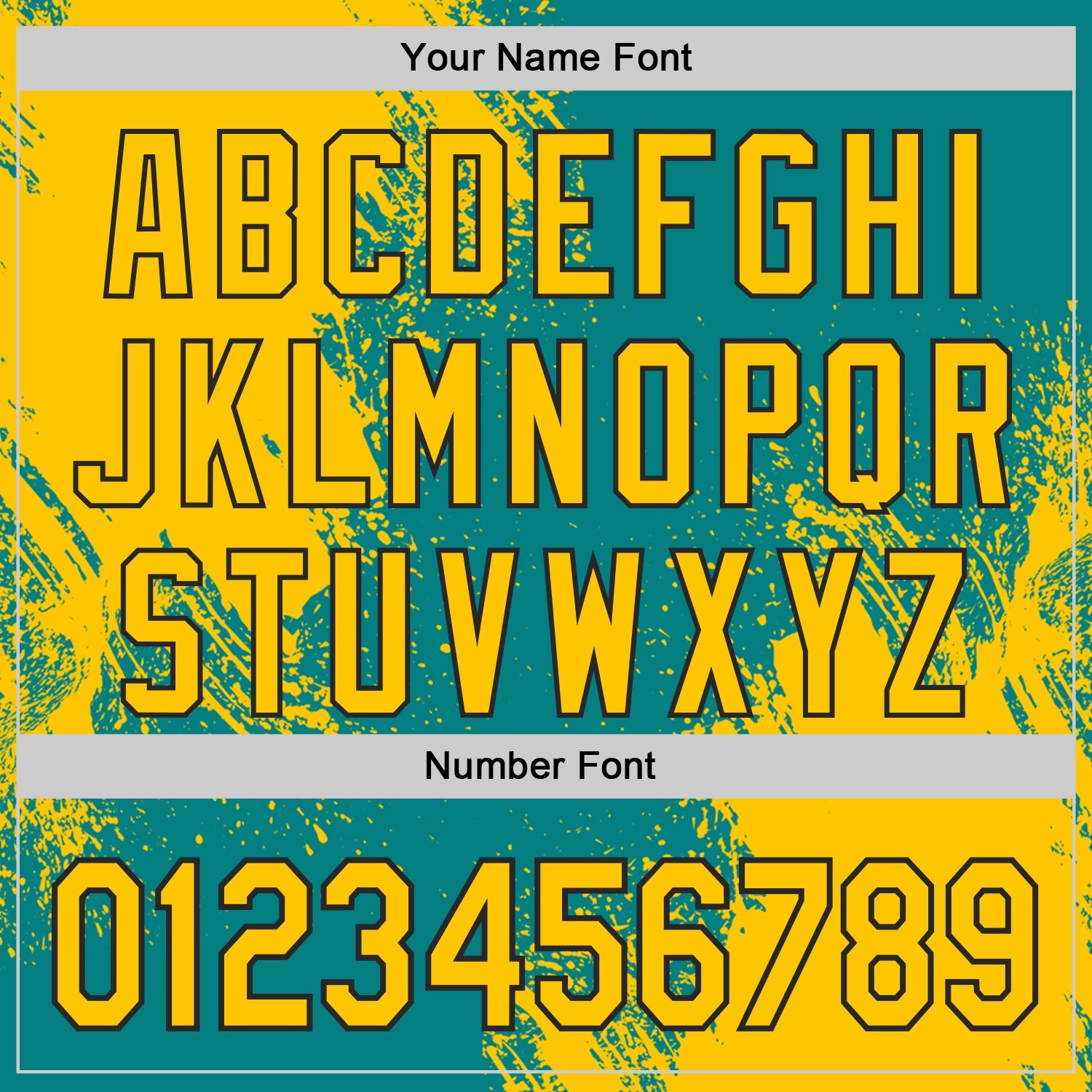 Custom Teal Yellow-Black Abstract Brush Stroke Authentic Baseball Jersey