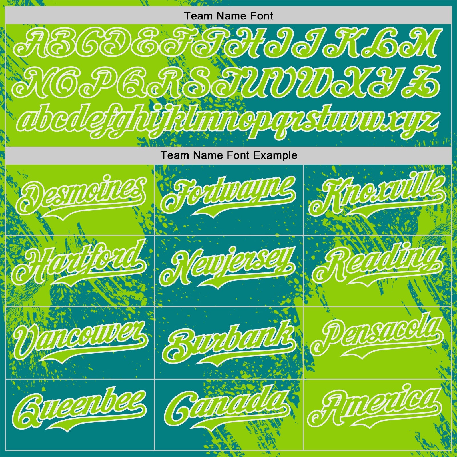 Custom Teal Neon Green-White Abstract Brush Stroke Authentic Baseball Jersey