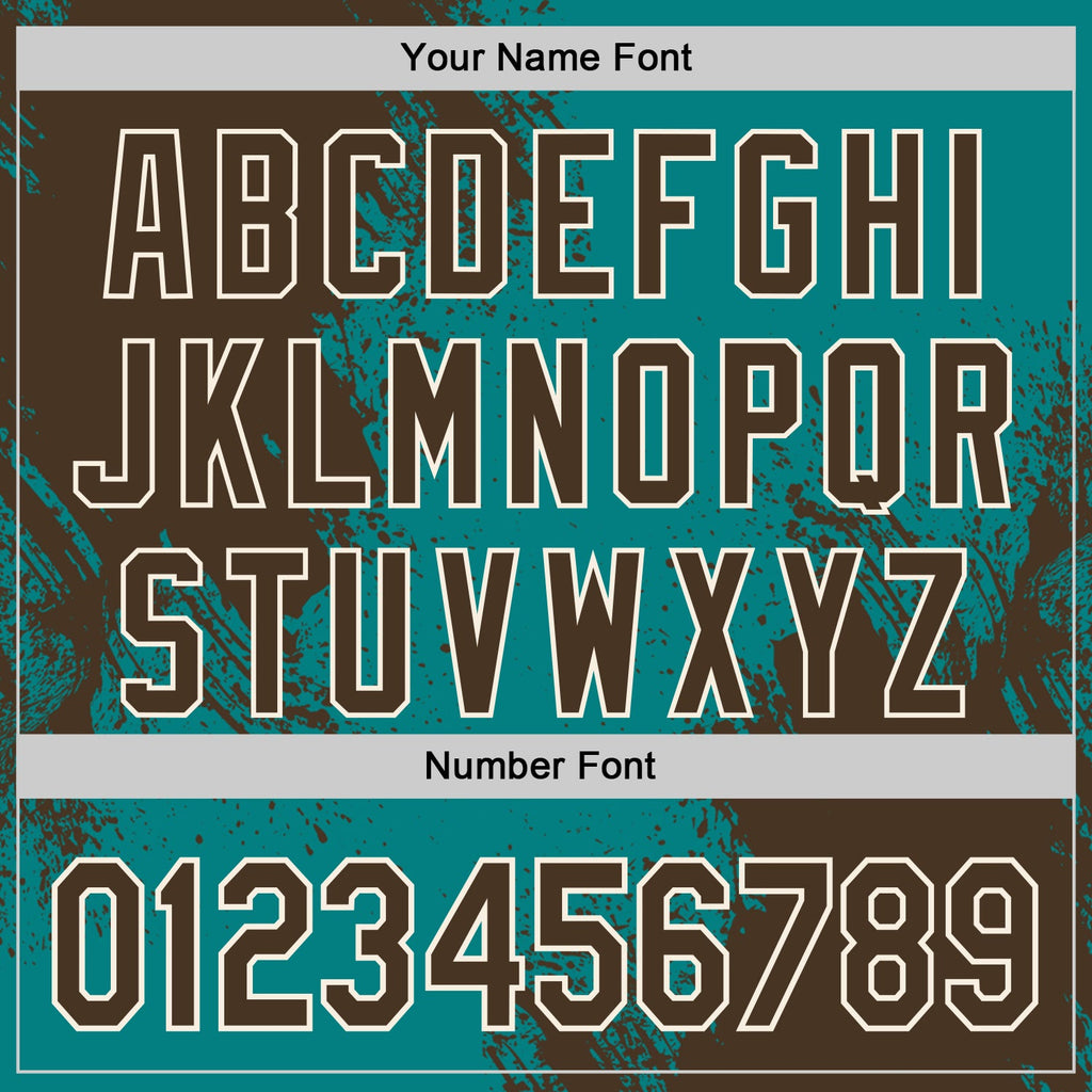 Custom Teal Brown-Cream Abstract Brush Stroke Authentic Baseball Jersey