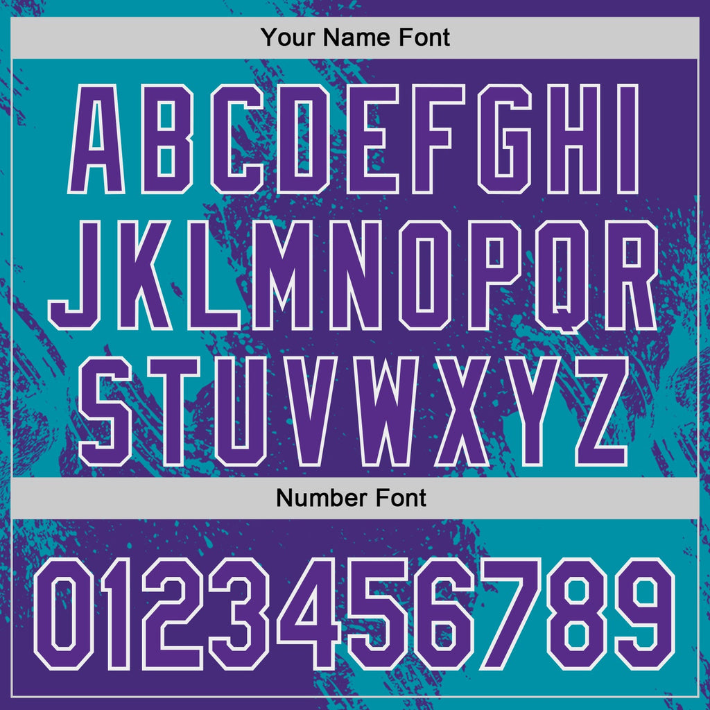 Custom Purple Teal-White Abstract Brush Stroke Authentic Baseball Jersey