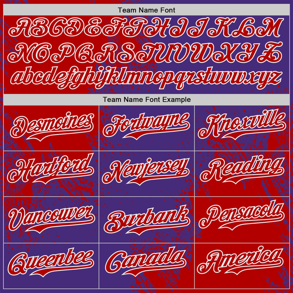Custom Purple Red-White Abstract Brush Stroke Authentic Baseball Jersey