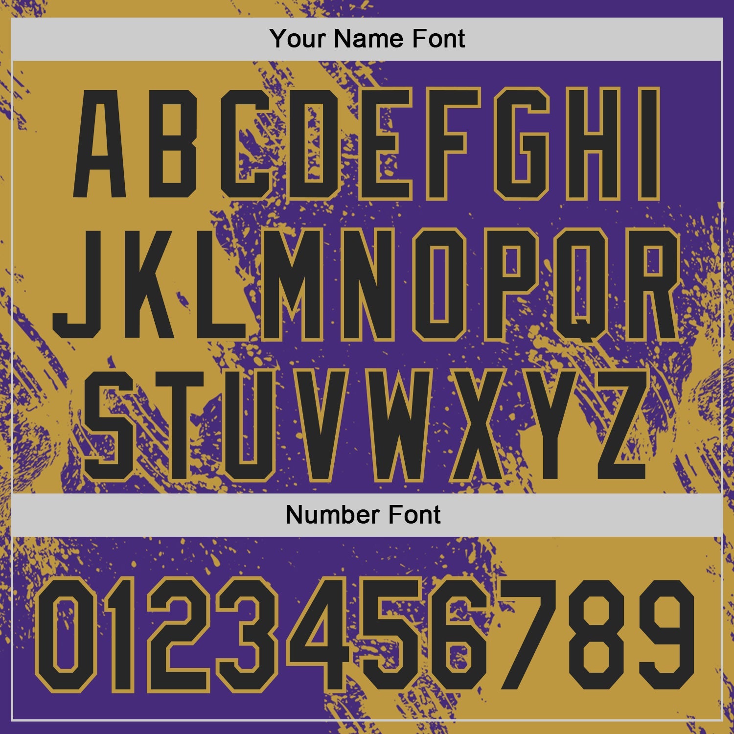 Custom Purple Black-Old Gold Abstract Brush Stroke Authentic Baseball Jersey
