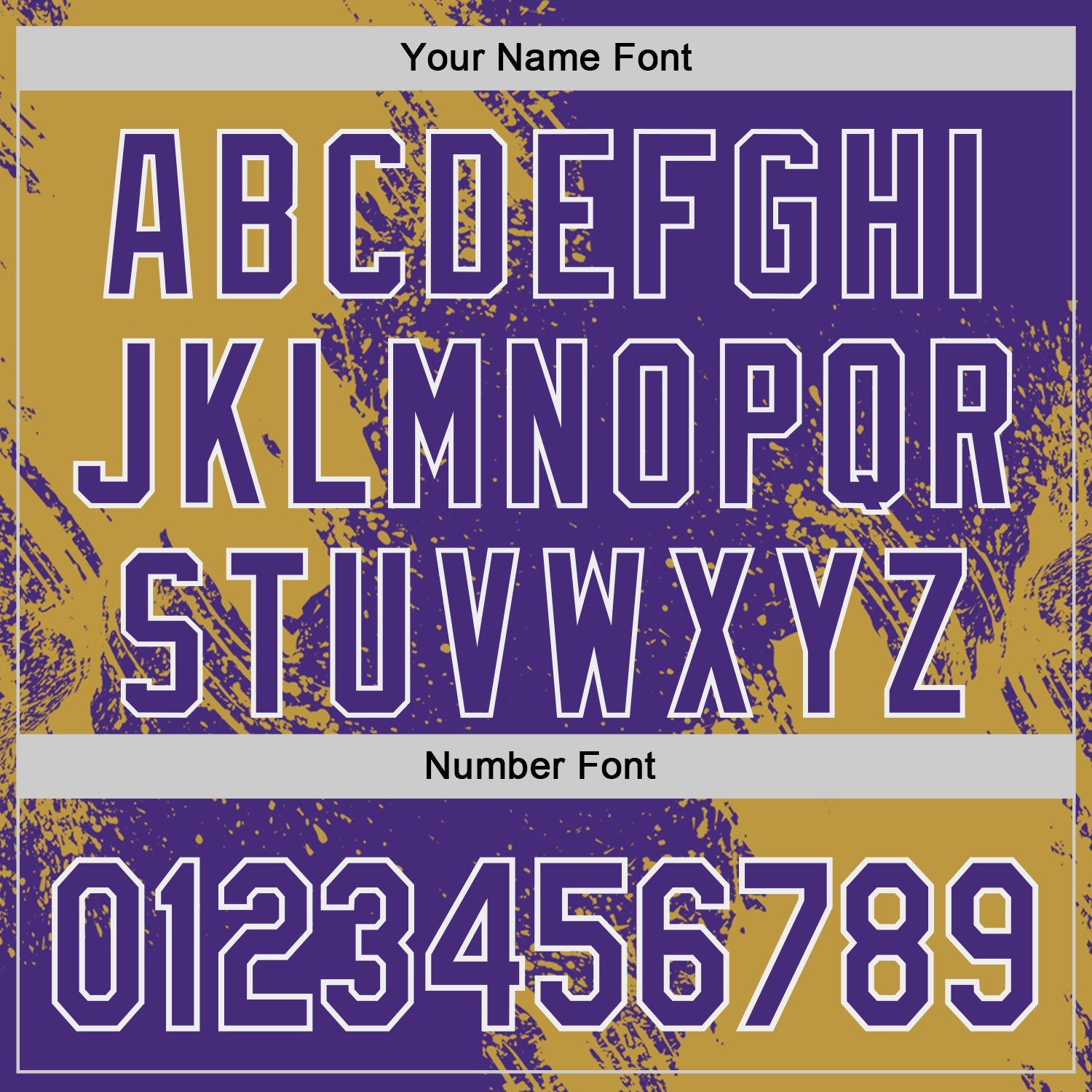 Custom Purple Old Gold-White Abstract Brush Stroke Authentic Baseball Jersey