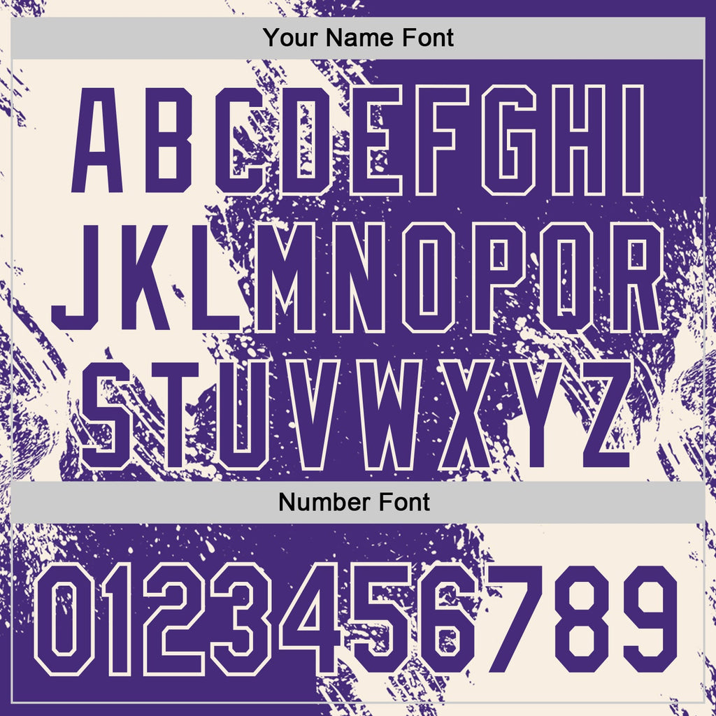Custom Purple-Cream Abstract Brush Stroke Authentic Baseball Jersey