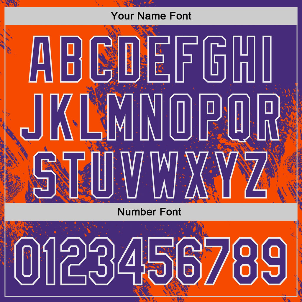 Custom Purple Orange-White Abstract Brush Stroke Authentic Baseball Jersey