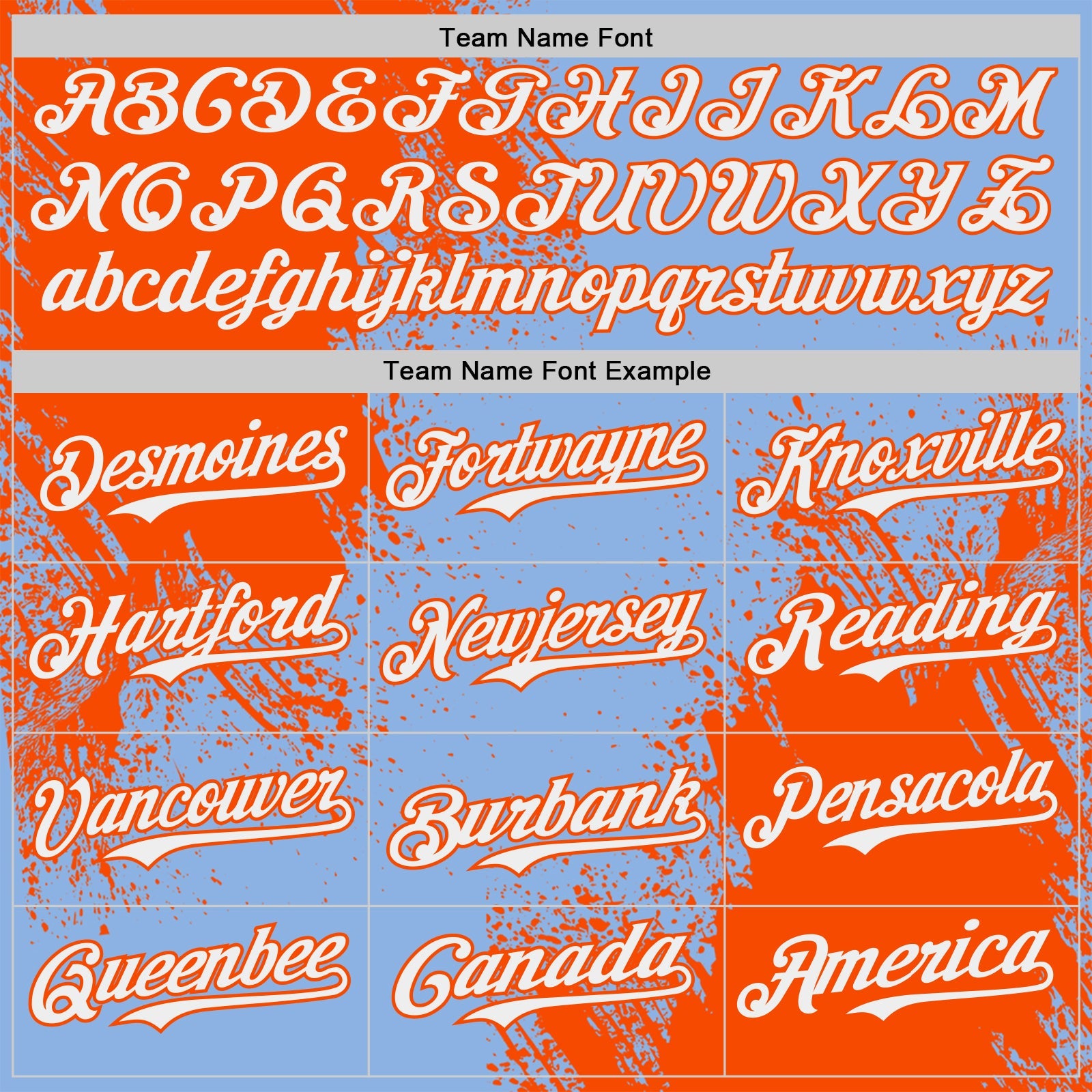 Custom Light Blue White-Orange Abstract Brush Stroke Authentic Baseball Jersey