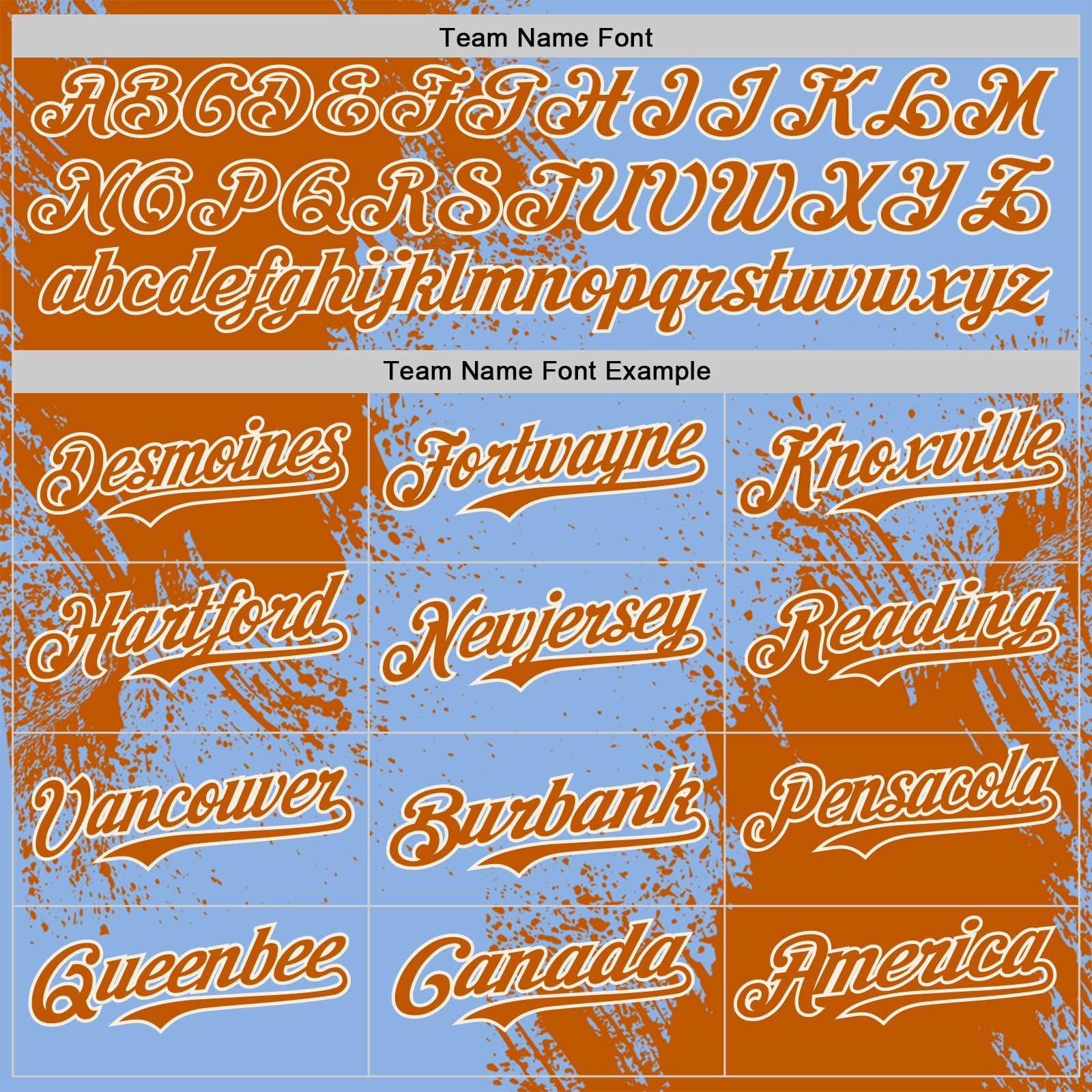 Custom Light Blue Texas Orange-Cream Abstract Brush Stroke Authentic Baseball Jersey