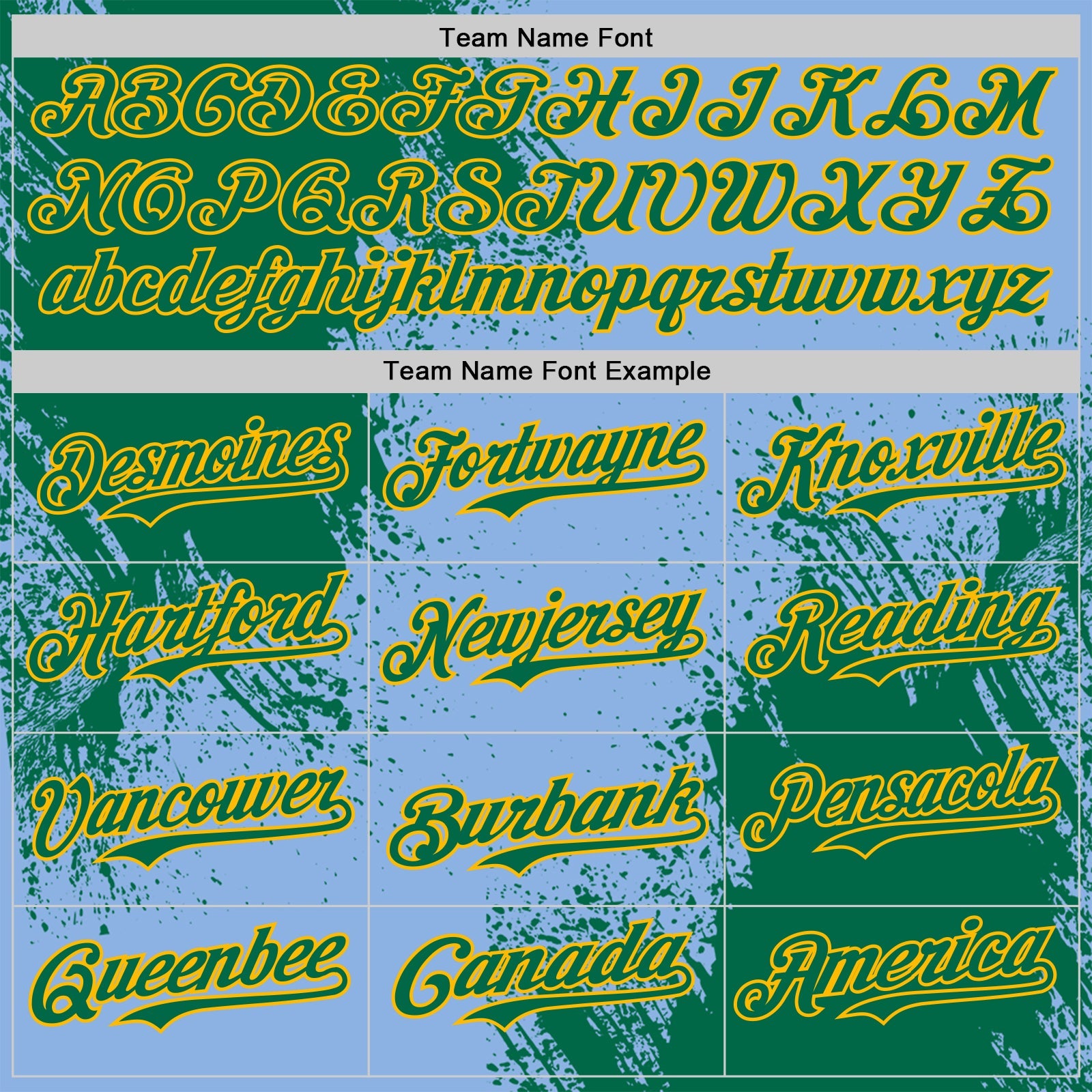 Custom Light Blue Kelly Green-Gold Abstract Brush Stroke Authentic Baseball Jersey