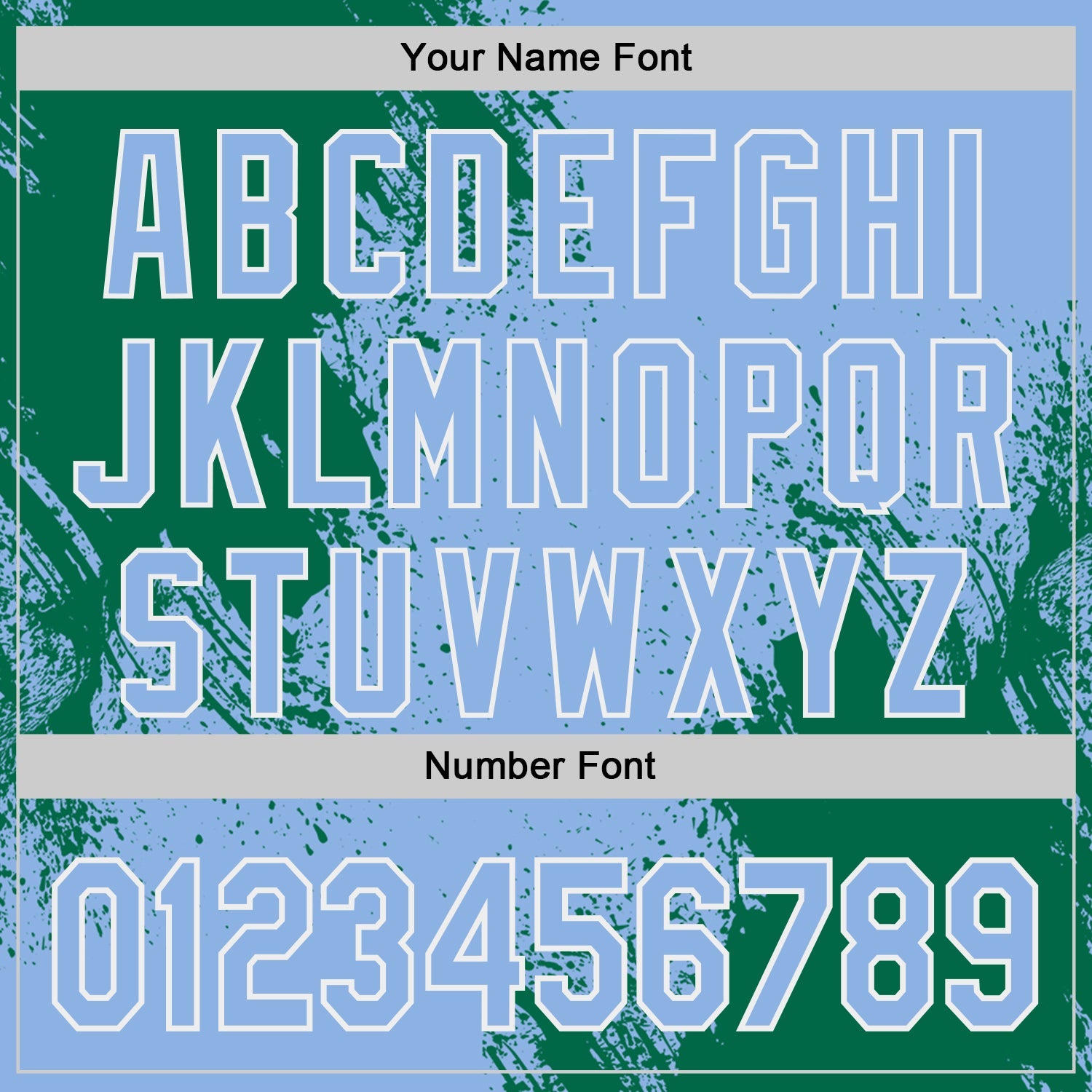 Custom Light Blue Kelly Green-White Abstract Brush Stroke Authentic Baseball Jersey