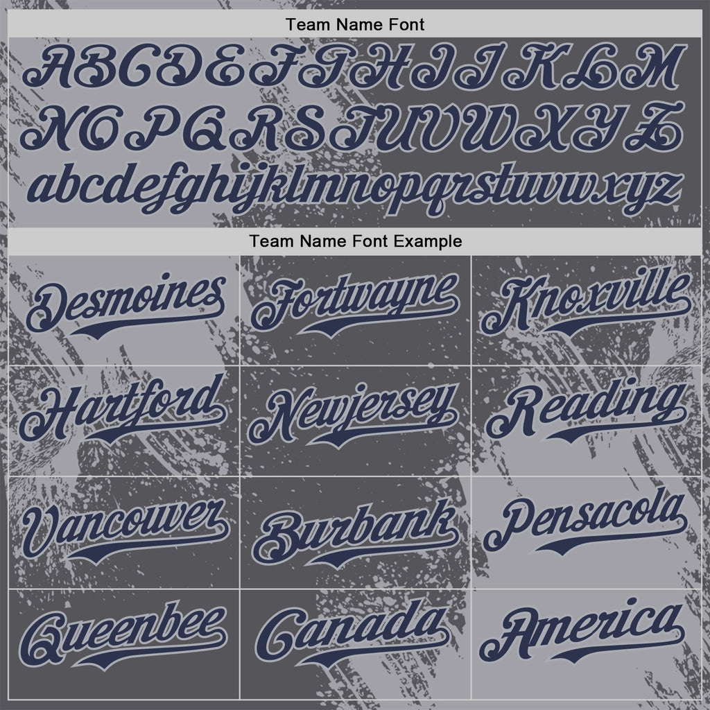 Custom Steel Gray Navy-Gray Abstract Brush Stroke Authentic Baseball Jersey