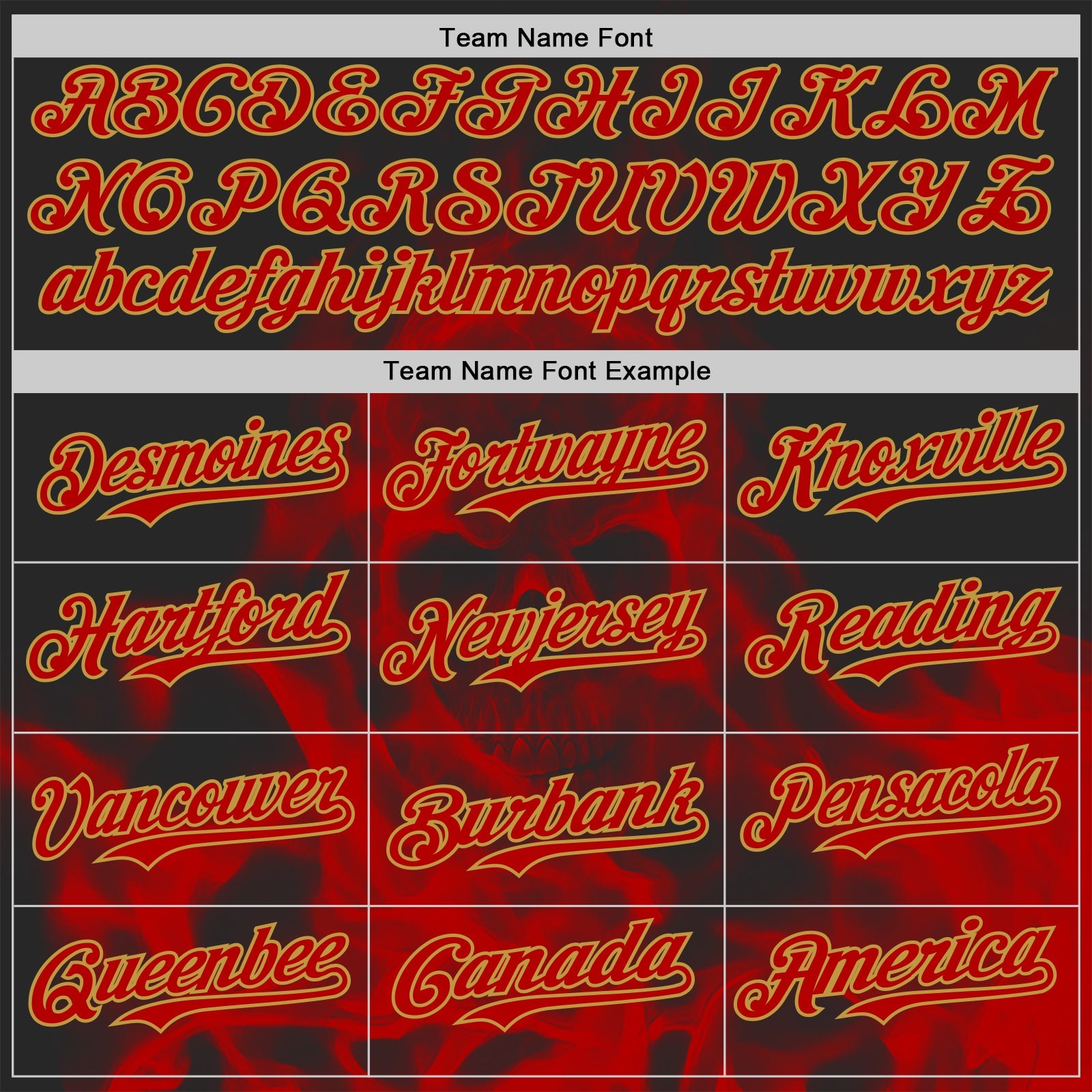 Custom Black Red-Old Gold Flames Skull Smoke Authentic Baseball Jersey