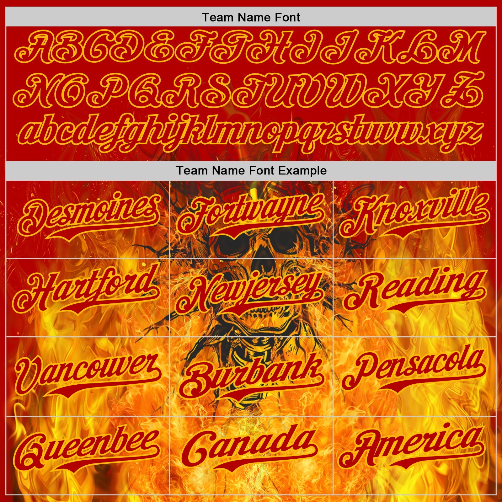 Custom Red-Gold Flames Skull Authentic Baseball Jersey