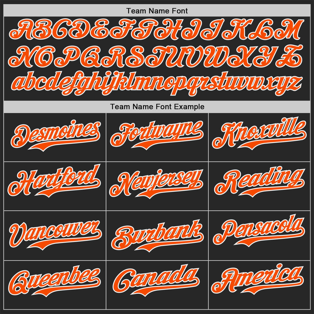 Custom Black Orange-White Skull Authentic Baseball Jersey