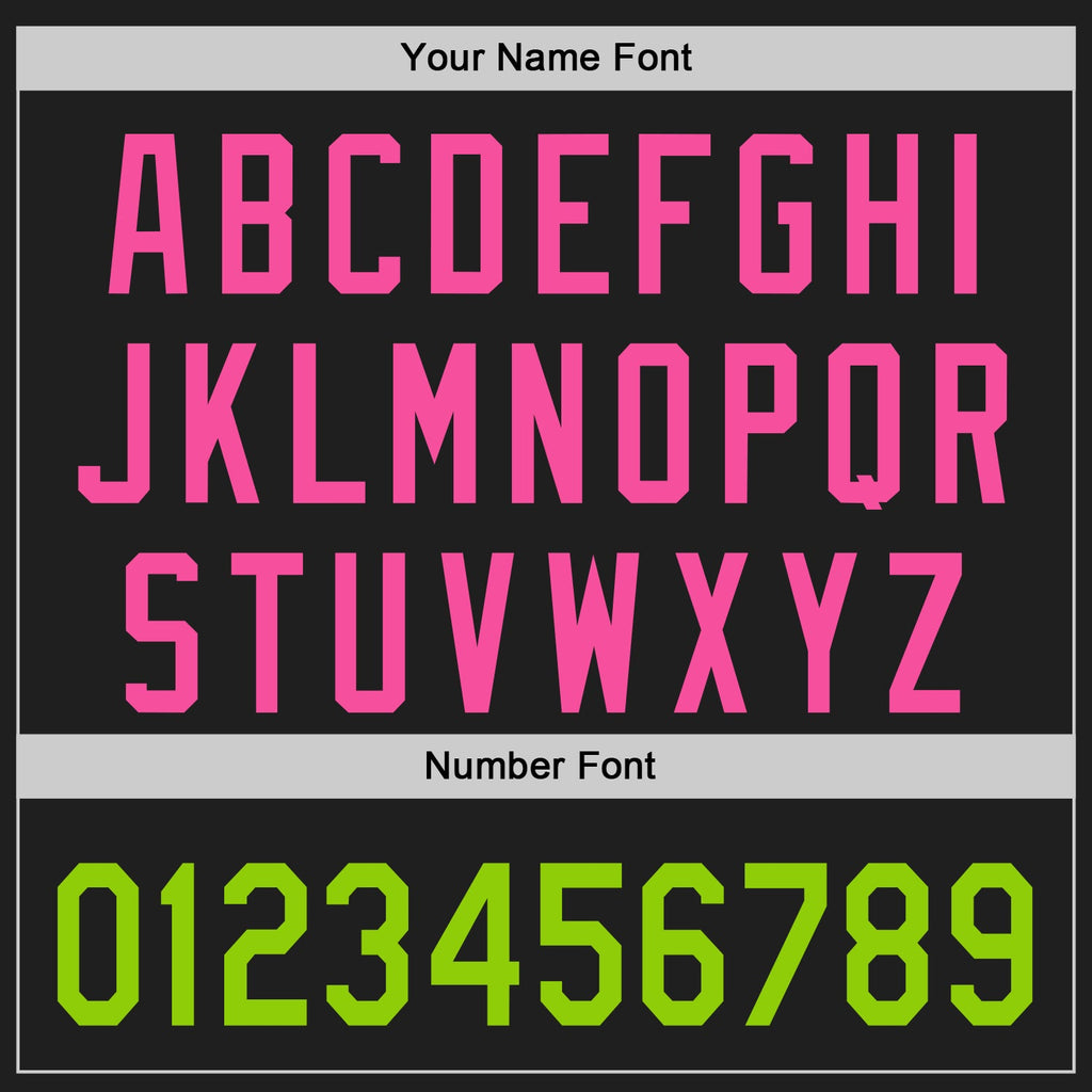 Custom Black Neon Green-Pink Raglan Line Gradient Stripe Authentic Baseball Jersey