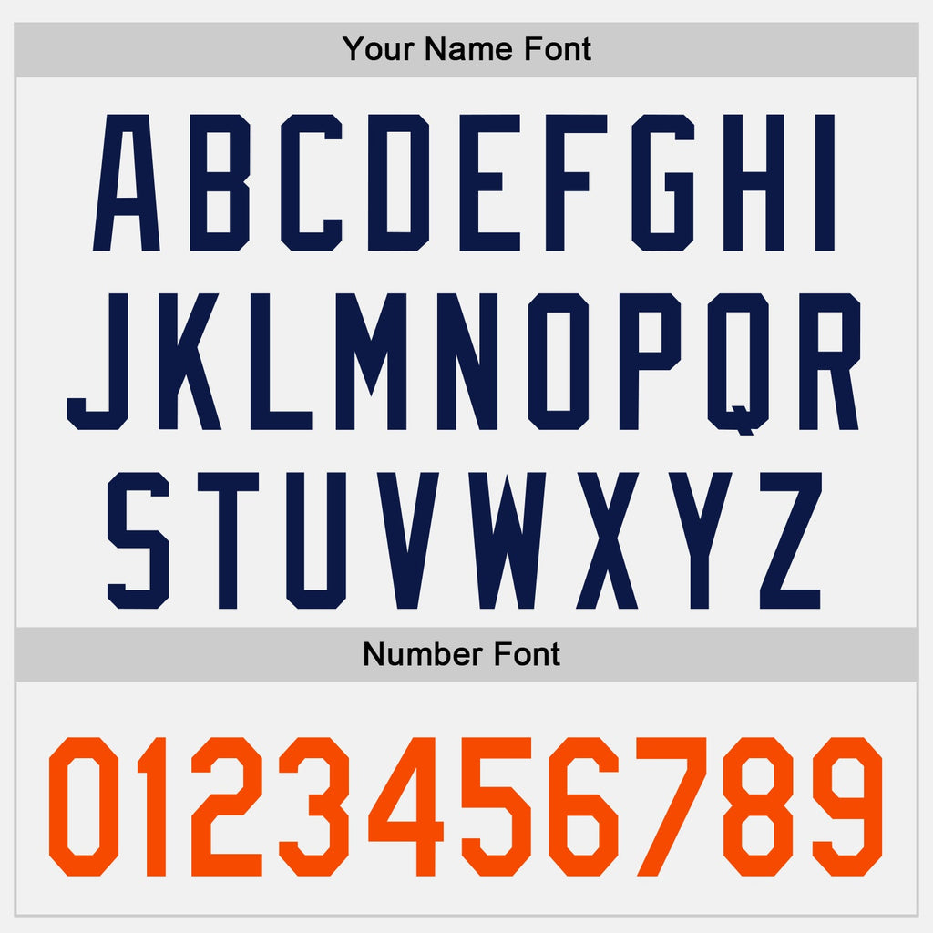 Custom White Orange-Navy Raglan Line Gradient Stripe Authentic Baseball Jersey
