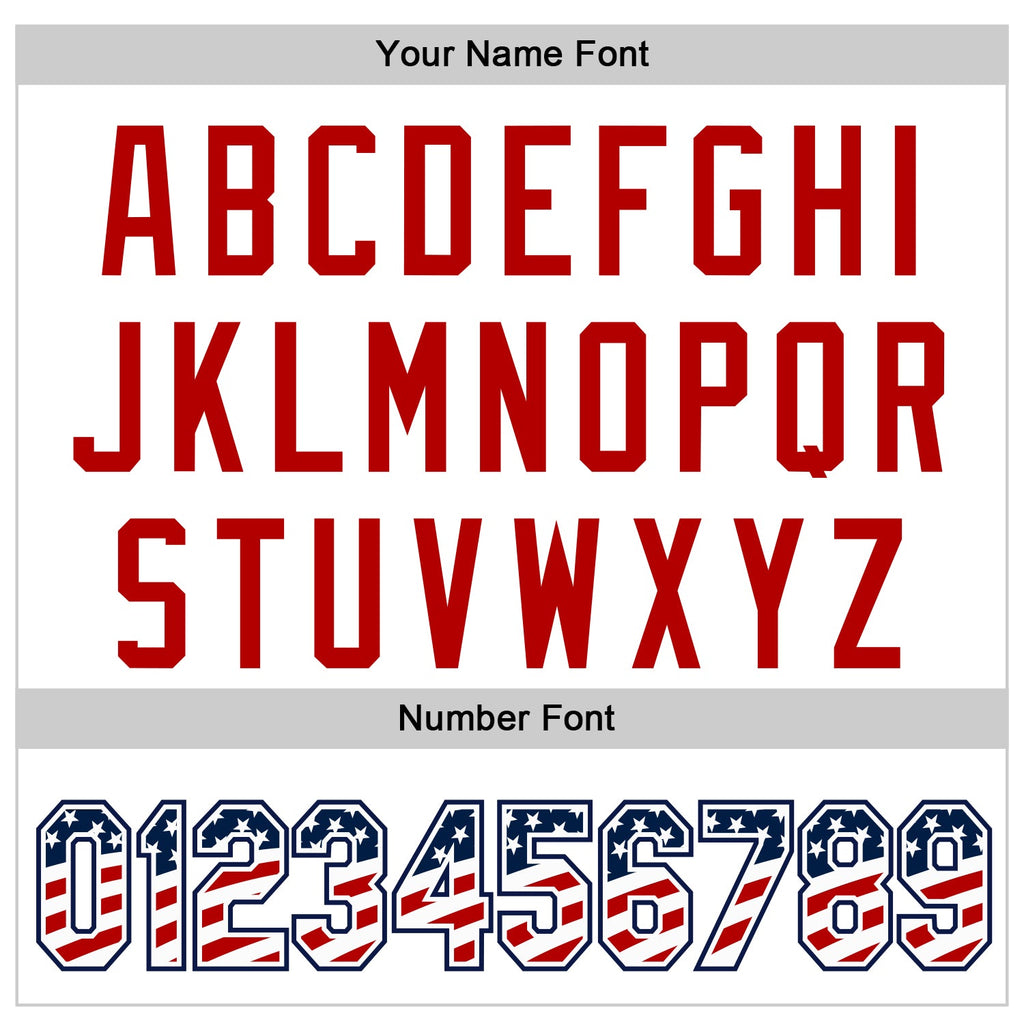 Custom White USA Flag Navy-Red Authentic Baseball Jersey