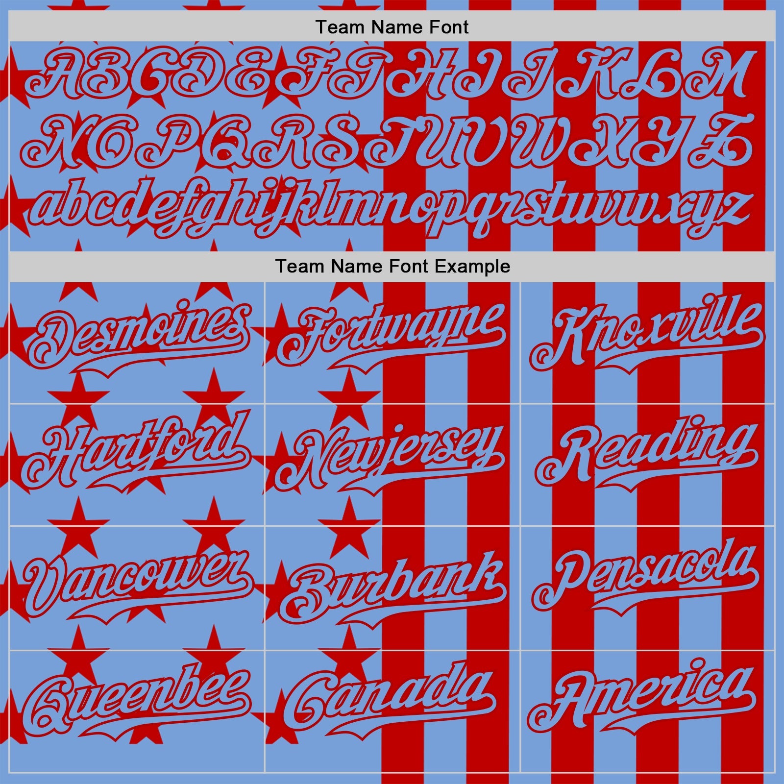 Custom Powder Blue-Red USA Flag Patriotic Split Stars and Stripes Authentic Baseball Jersey