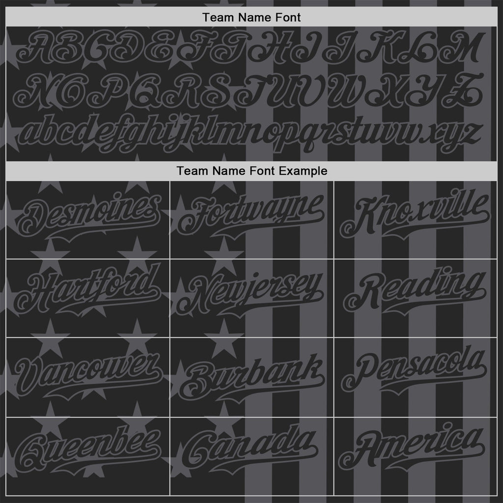 Custom Black-Steel Gray USA Flag Patriotic Split Stars and Stripes Authentic Baseball Jersey