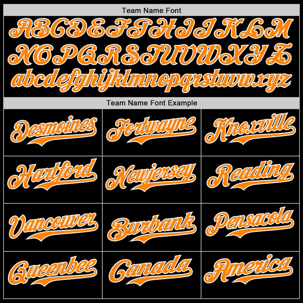 Custom Black Bay Orange-White Route 66 Americana Road Trip Authentic Baseball Jersey