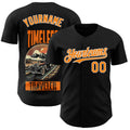 Custom Black Bay Orange-White Route 66 Americana Road Trip Authentic Baseball Jersey