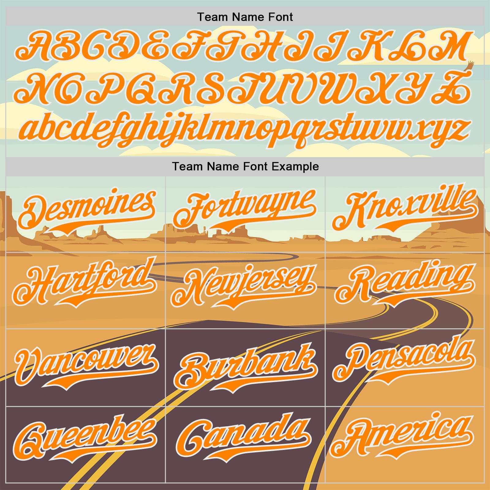 Custom Blue Bay Orange-White Route 66 Desert Americana Road Trip Authentic Baseball Jersey