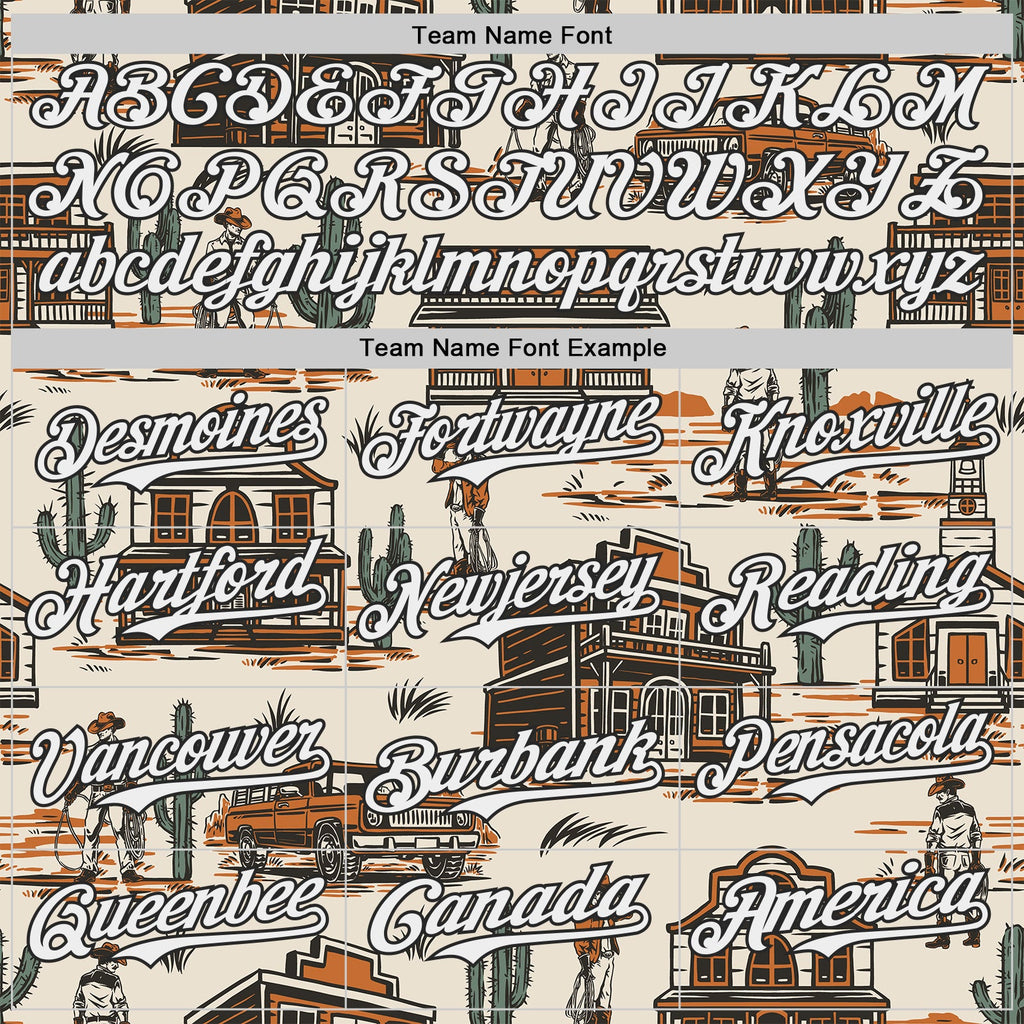 Custom  City Cream White-Black West Cowboy Americana Road Trip Authentic Baseball Jersey