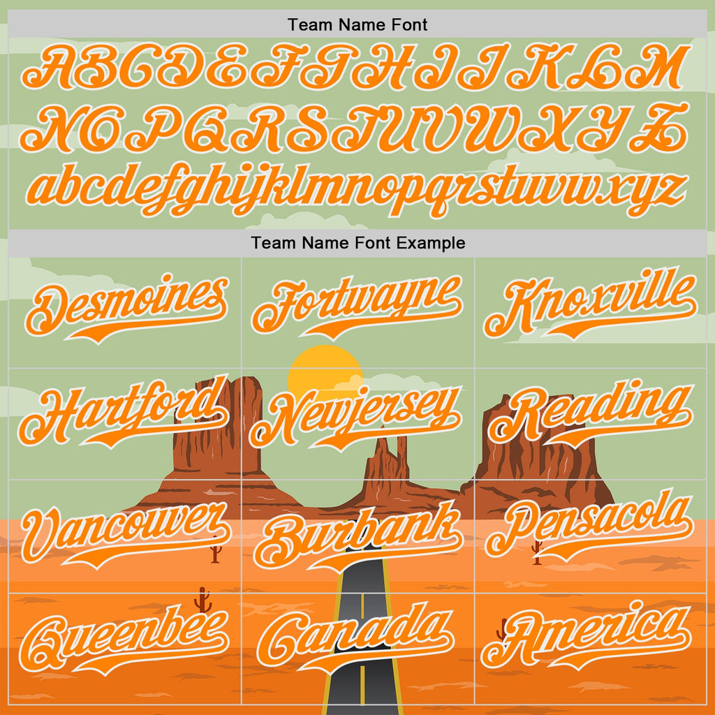 Custom Green Bay Orange-White Desert Americana Road Trip Authentic Baseball Jersey