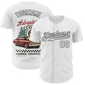 Custom White-Black Route 66 Americana Road Trip Authentic Baseball Jersey