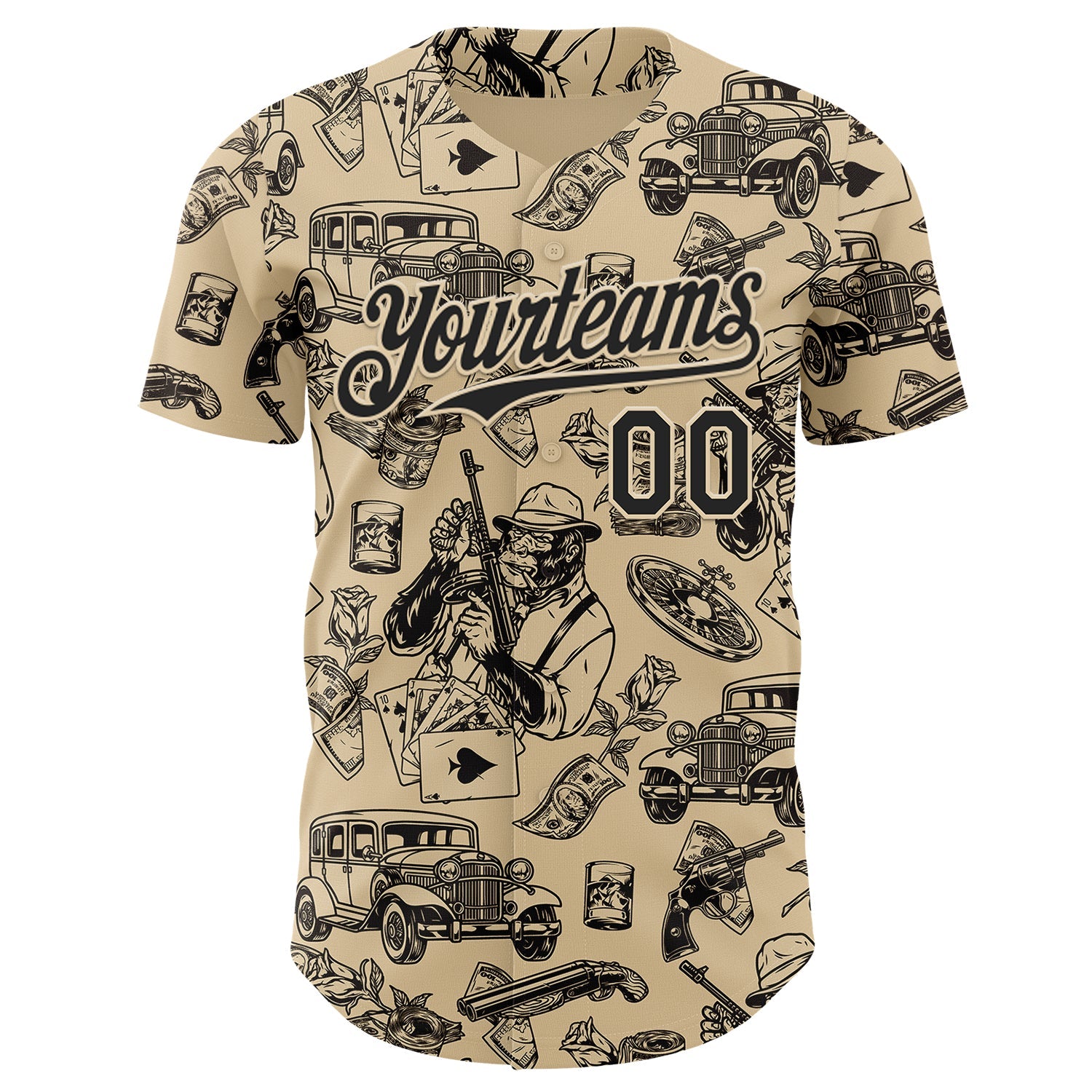 Custom City Cream-Black Route 66 Americana Road Trip Authentic Baseball Jersey