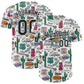 Custom White-Black Route 66 Americana Road Trip Authentic Baseball Jersey