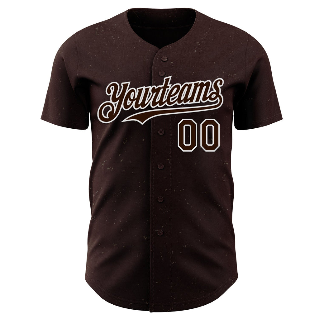 Custom Brown-White West Coast Americana Road Trip Authentic Baseball Jersey