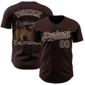 Custom Brown-White West Coast Americana Road Trip Authentic Baseball Jersey