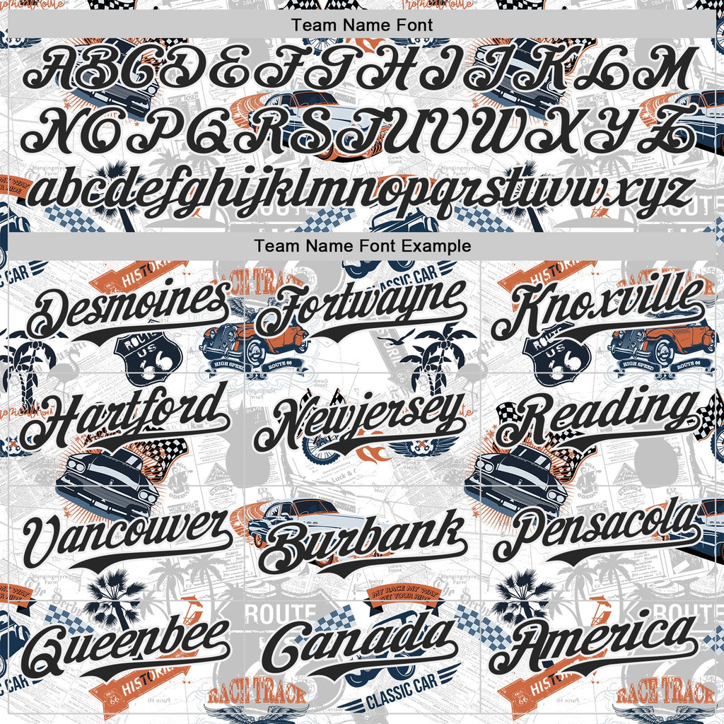 Custom White-Black Route 66 Americana Road Trip Authentic Baseball Jersey